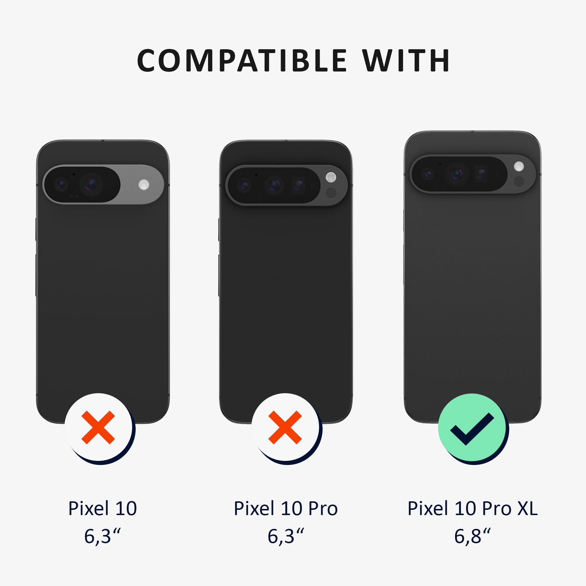 kalibri Handyhülle Hülle für Google Pixel 10 Pro XL Case, Handyhülle mit 2x Glas Schutz Folie - Cover Handyhülle