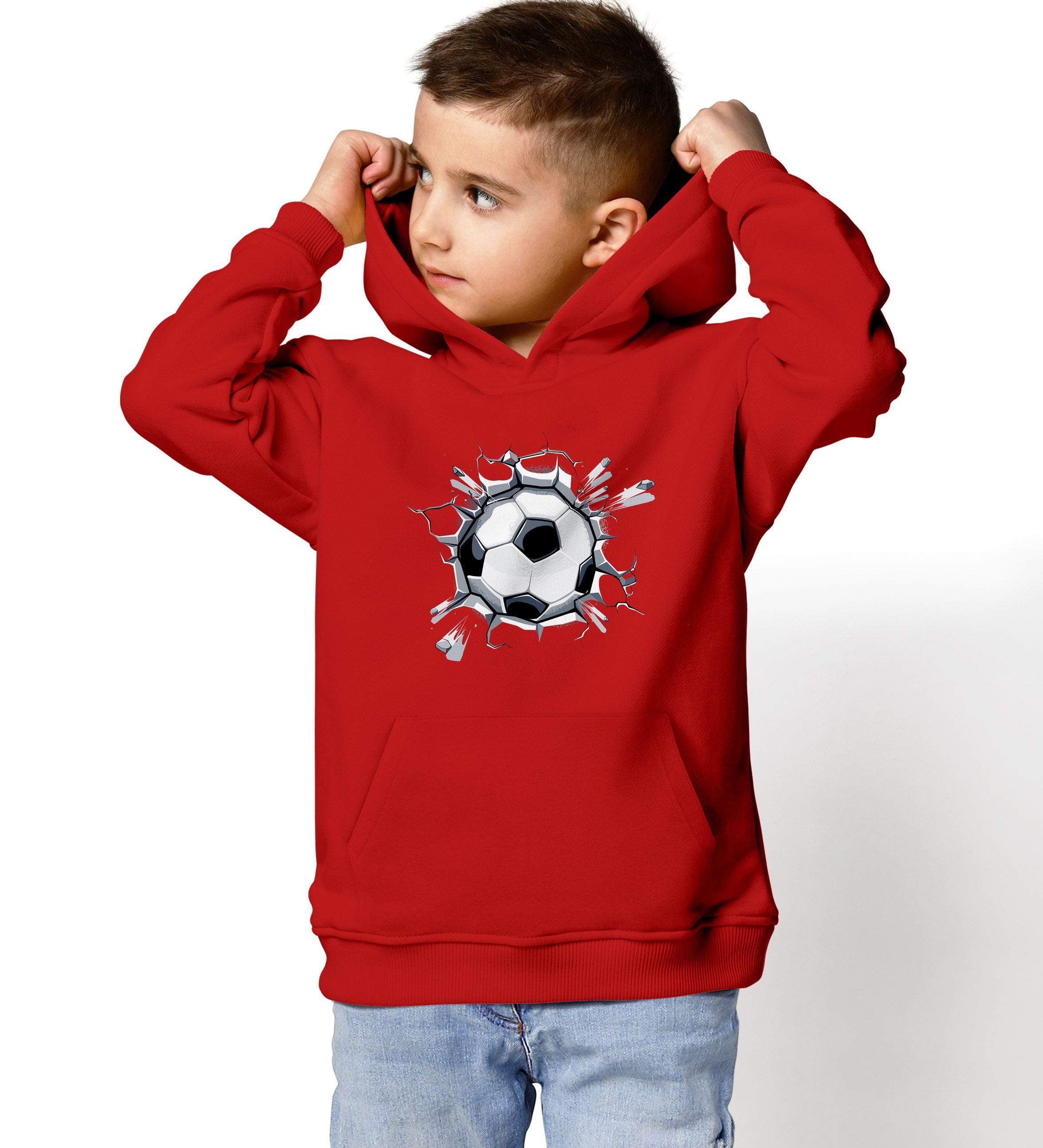 MoonWorks Hoodie Kinder Hoodie Jungen Fußball Sport Kapuzenpulli Geschenke Junge