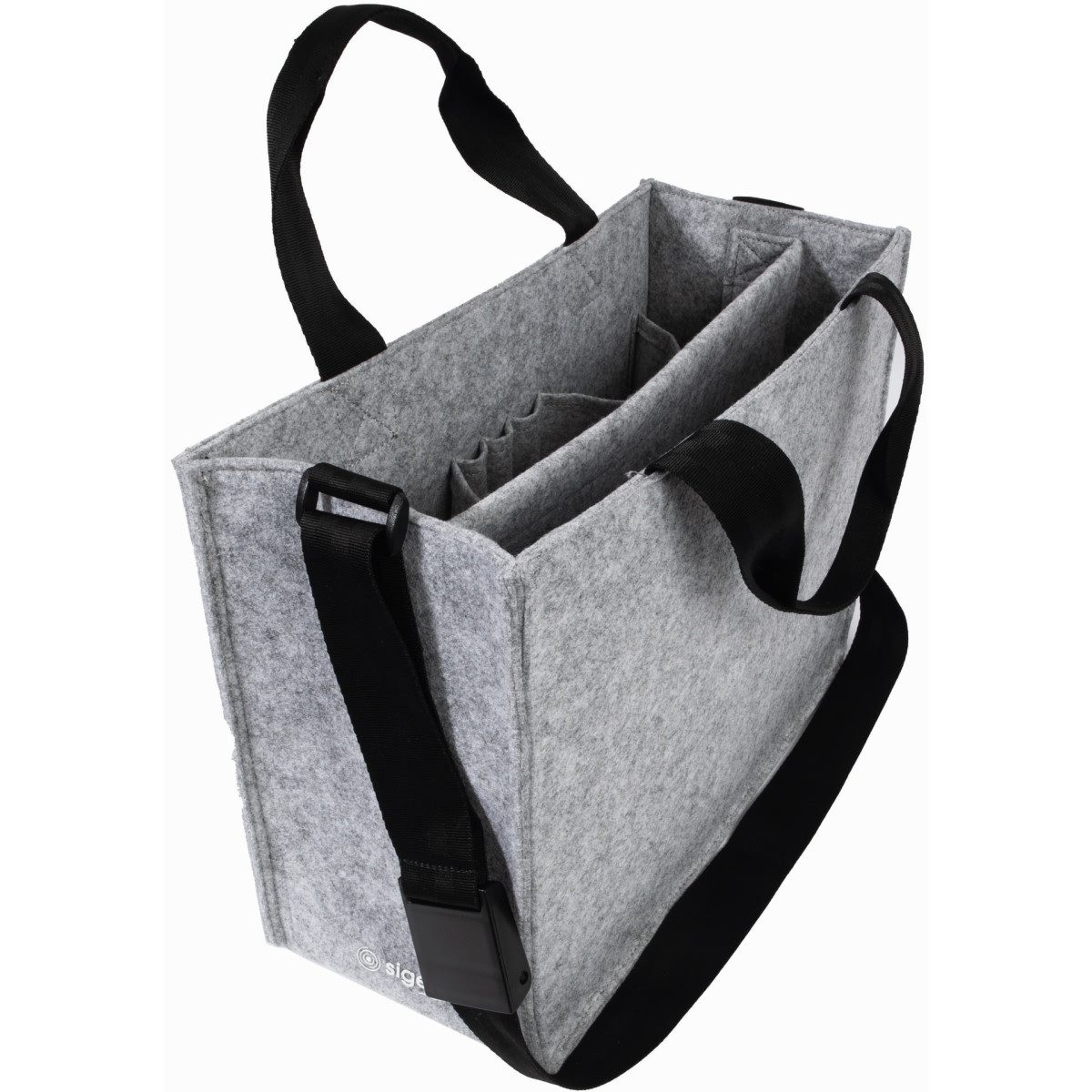 Kettenschloss Desk Sharing Bag Classic M hellgrau recycelter PET Filz 360x280x150mm
