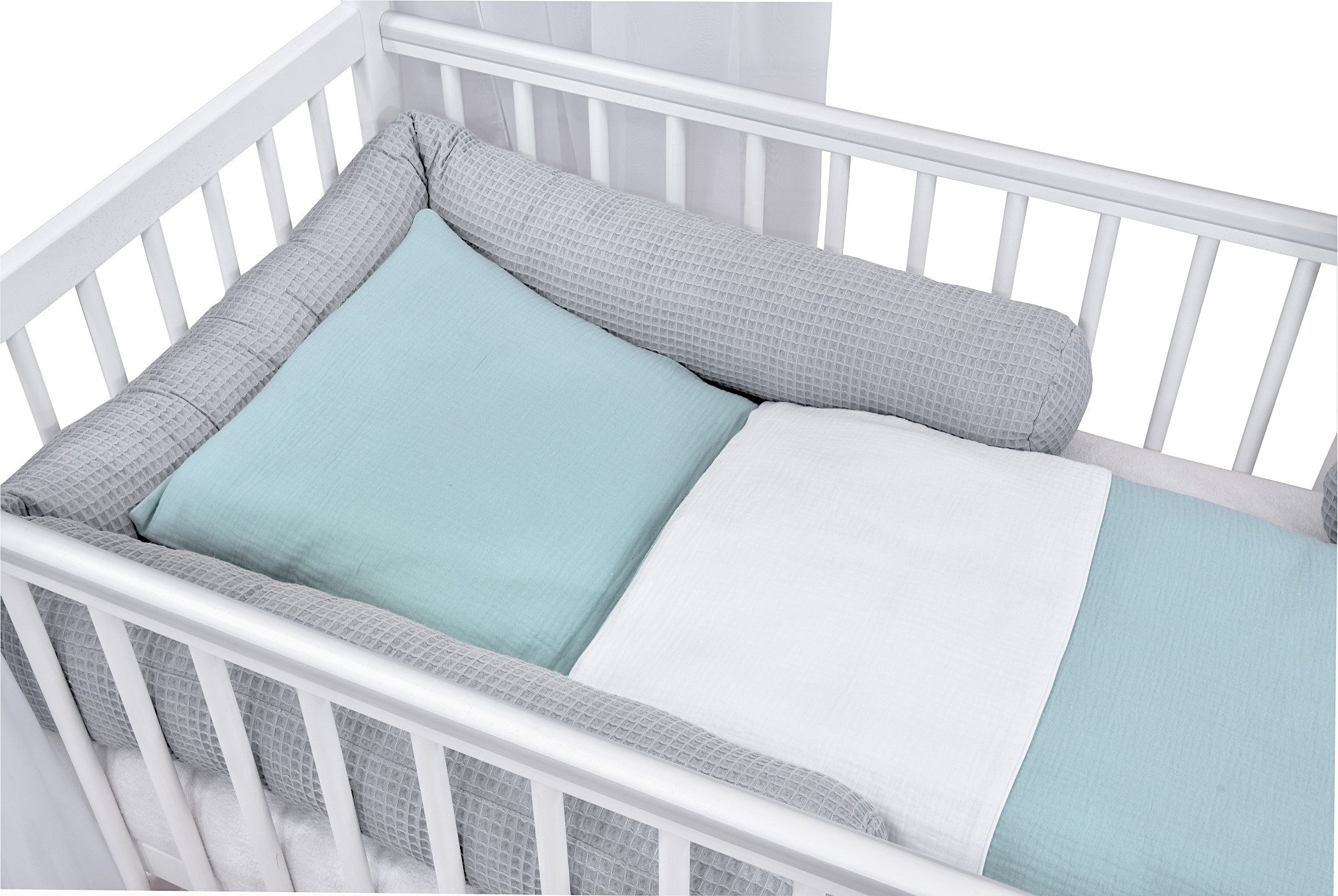 Baby-Delux Komplettbett Hausbett Babybett Komplettset Waffelpique, 12-tlg., günstig online kaufen