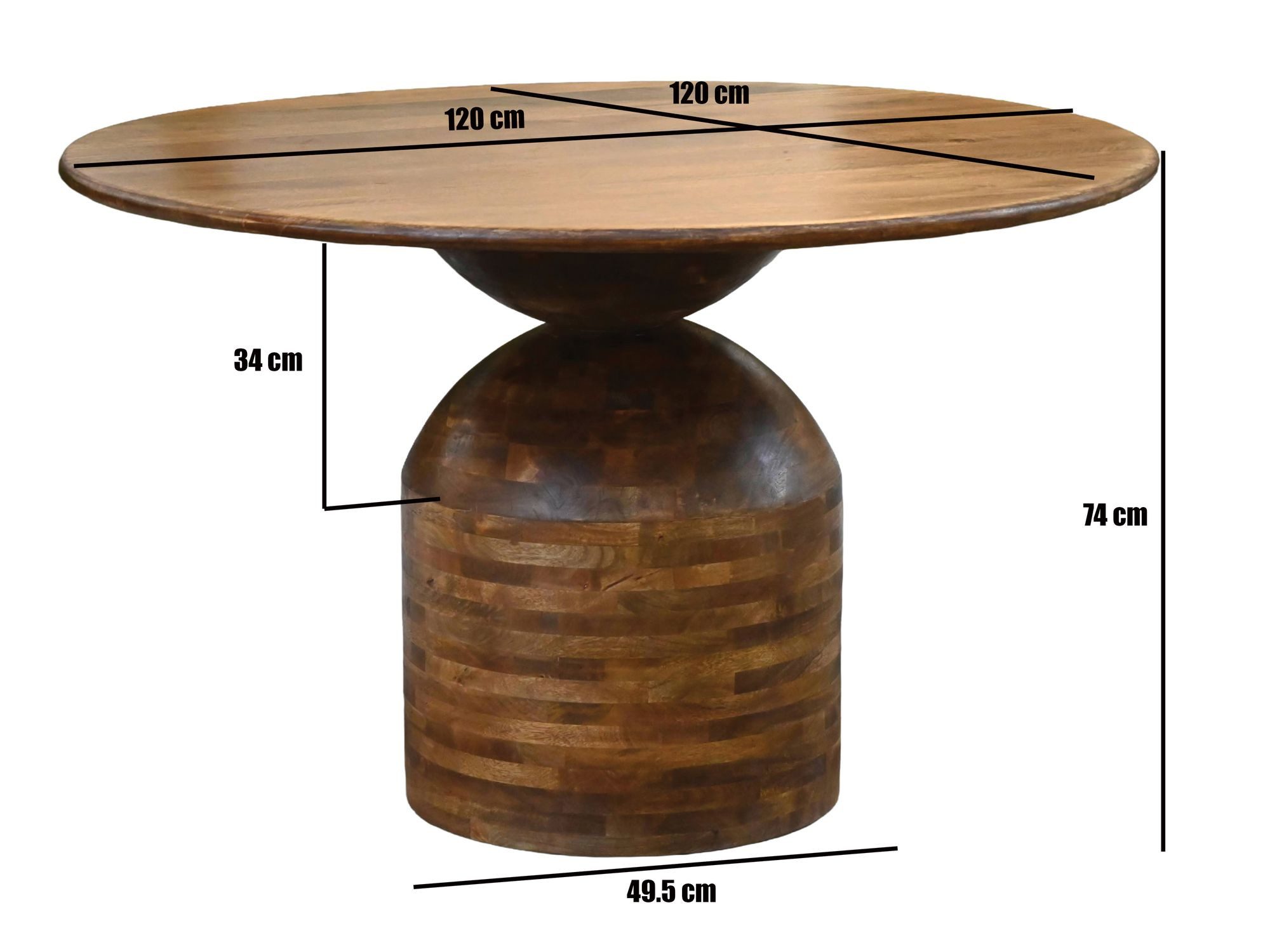 FINEBUY Esstisch FB117624 Esszimmertisch Küchentisch 4 Personen Holztisch Esszimmer (Hochwertiges Speisezimmermöbel für Familien), Rundes Design für ein gemütliches Zuhause