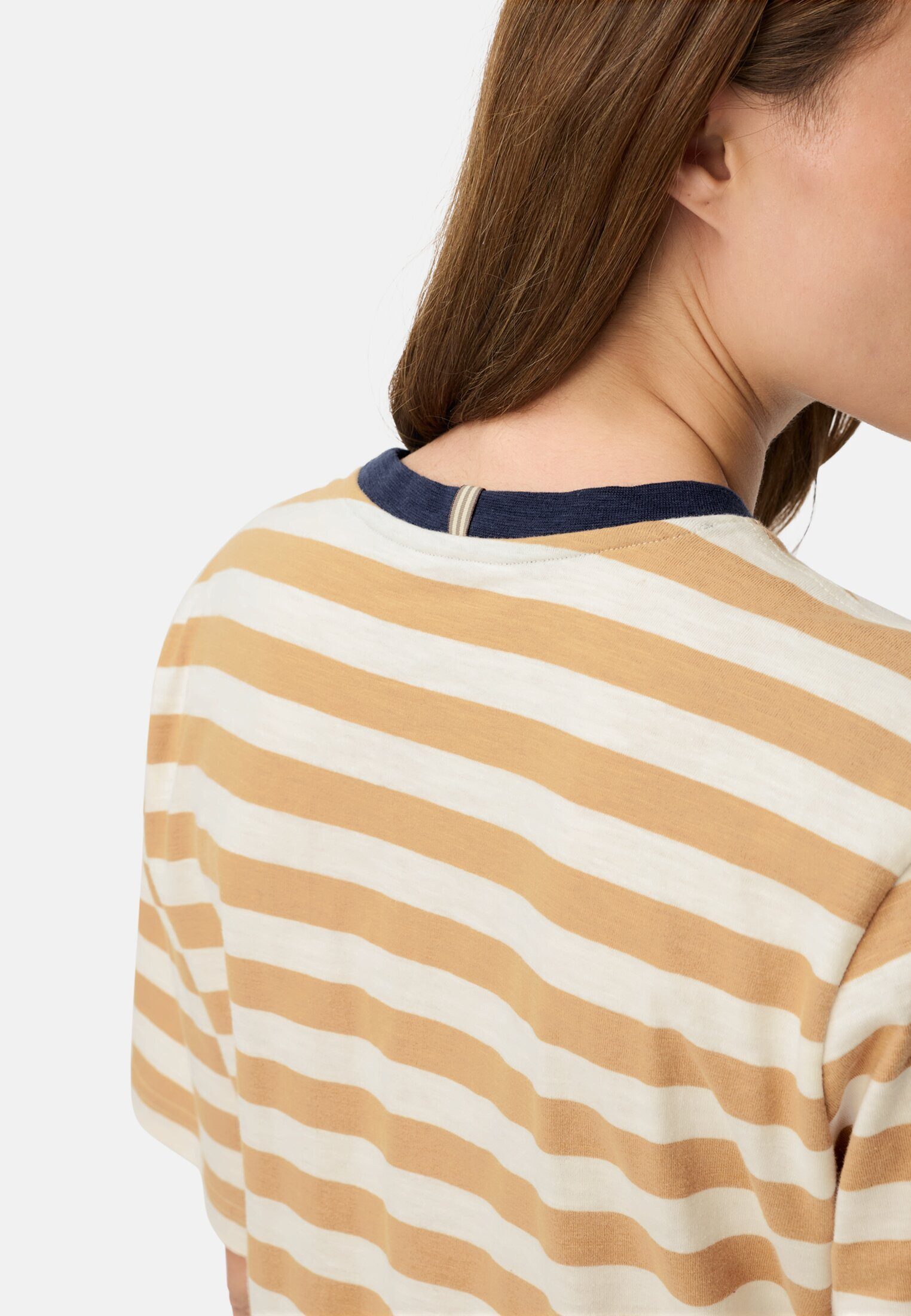 camel active T-Shirt mit Streifenmuster Kurzarm