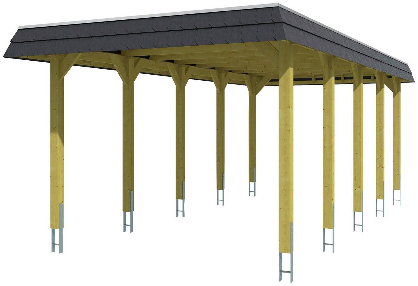 Thumbnail - Skanholz Einzelcarport Spreewald, BxT: 345x741 cm, 206 cm Einfahrtshöhe