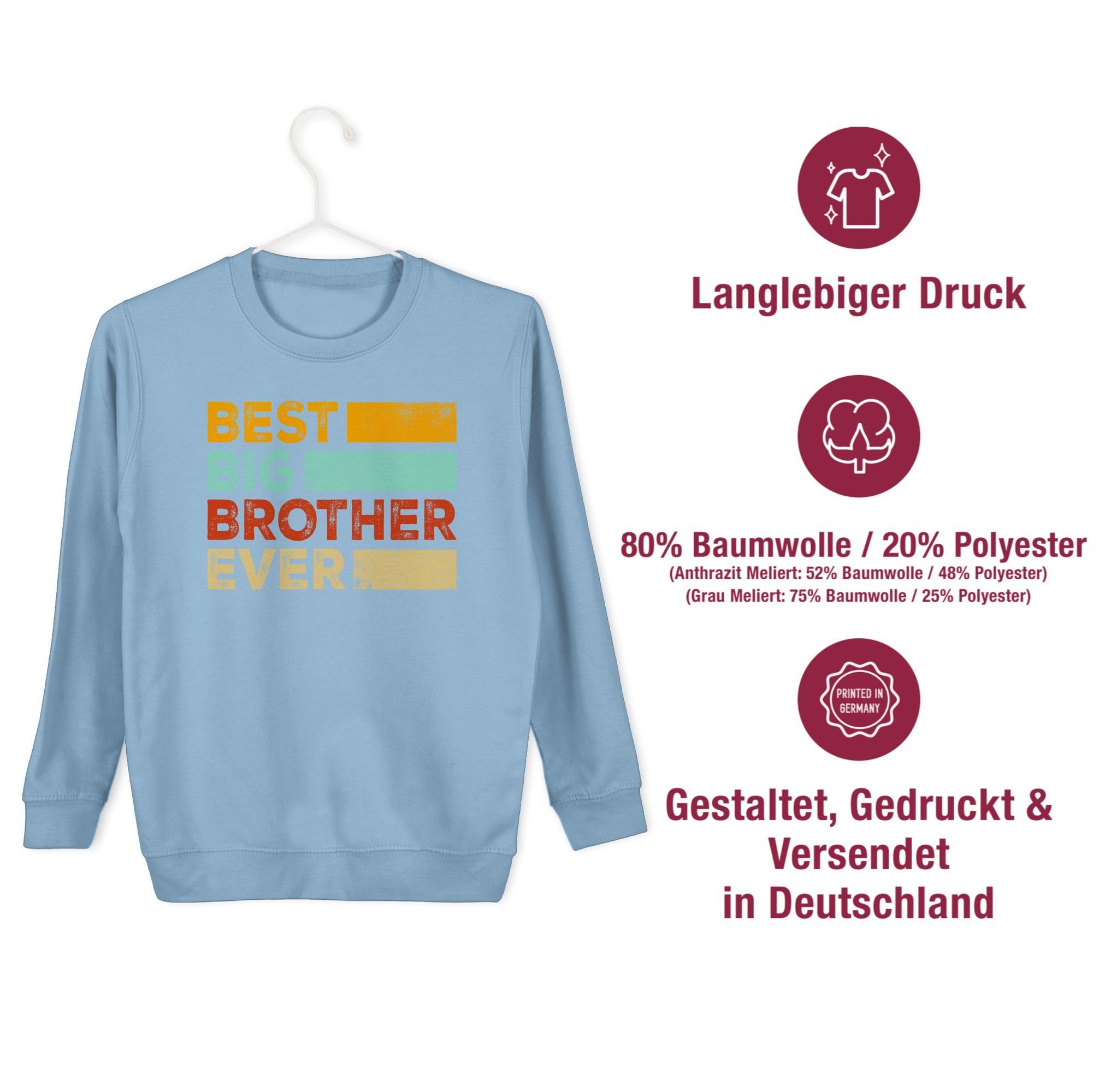 Shirtracer Sweatshirt Best Big 3 Bruder Bester Hellblau Geschenk Ever Großer Zeiten Brother aller Bruder großer