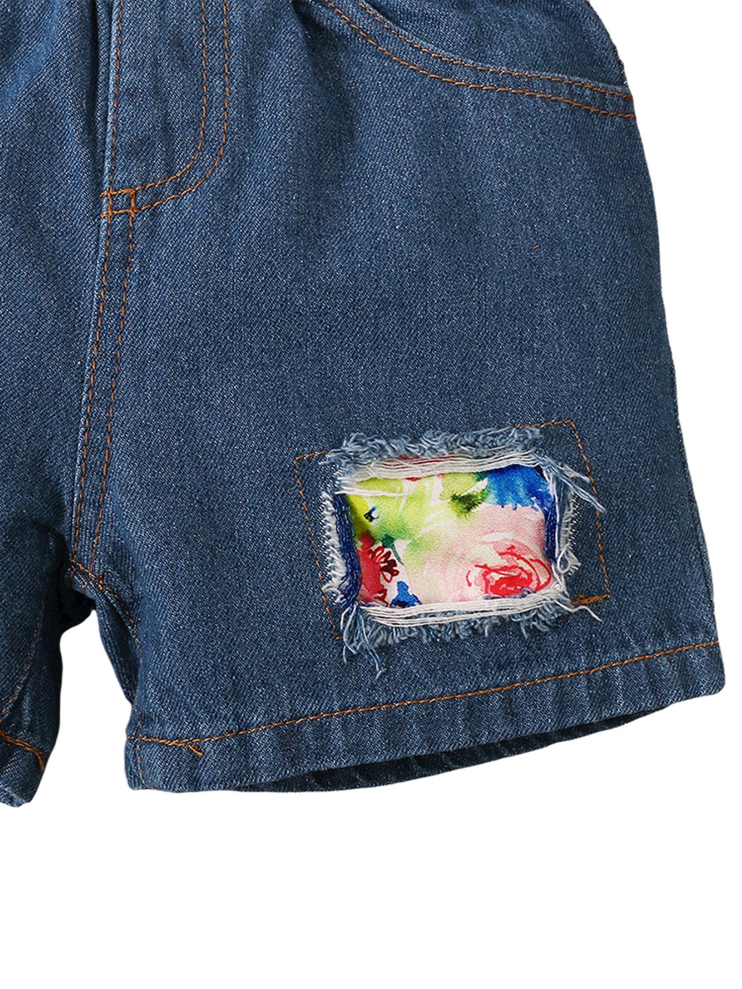 Kinder Mädchen (Gr. 50 - 92) LAPA Shirt & Shorts LAPA Mädchenanzug, Strapstop + Jeansshorts
