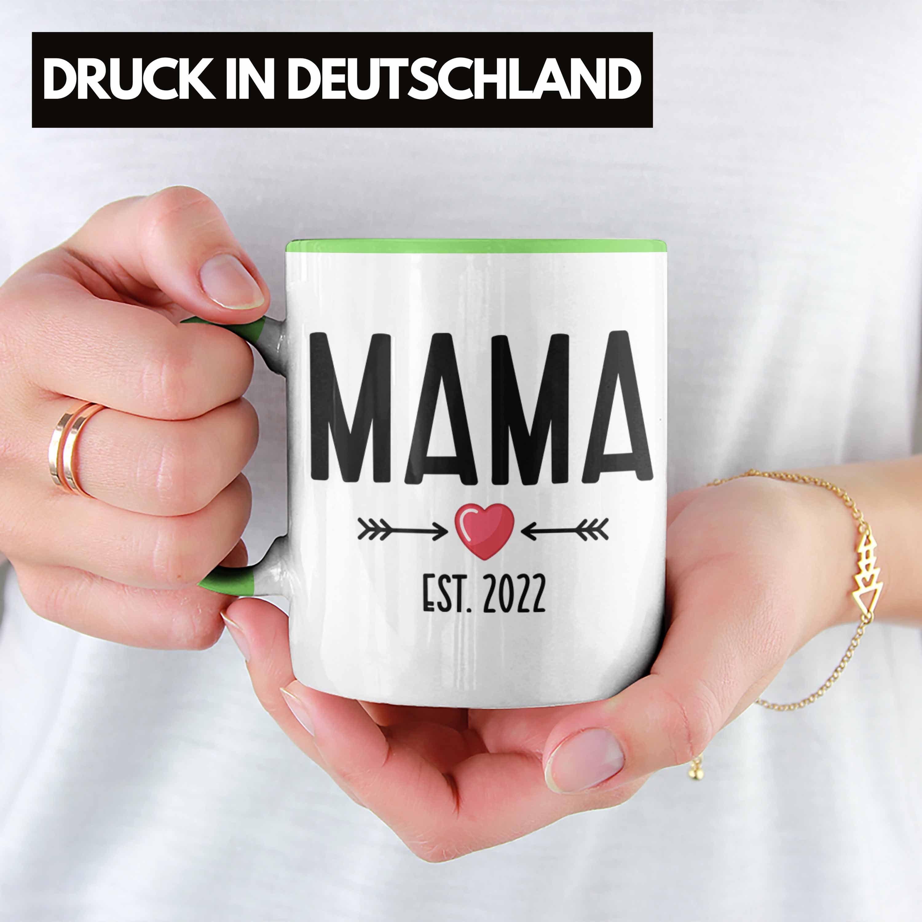 Trendation Tasse Trendation - Du Baby Kaffeetasse Schwangerschaft Grün Mama Mutter Wirst Geschenk 2022 Überraschung Mutter Tasse Verkünden 2022