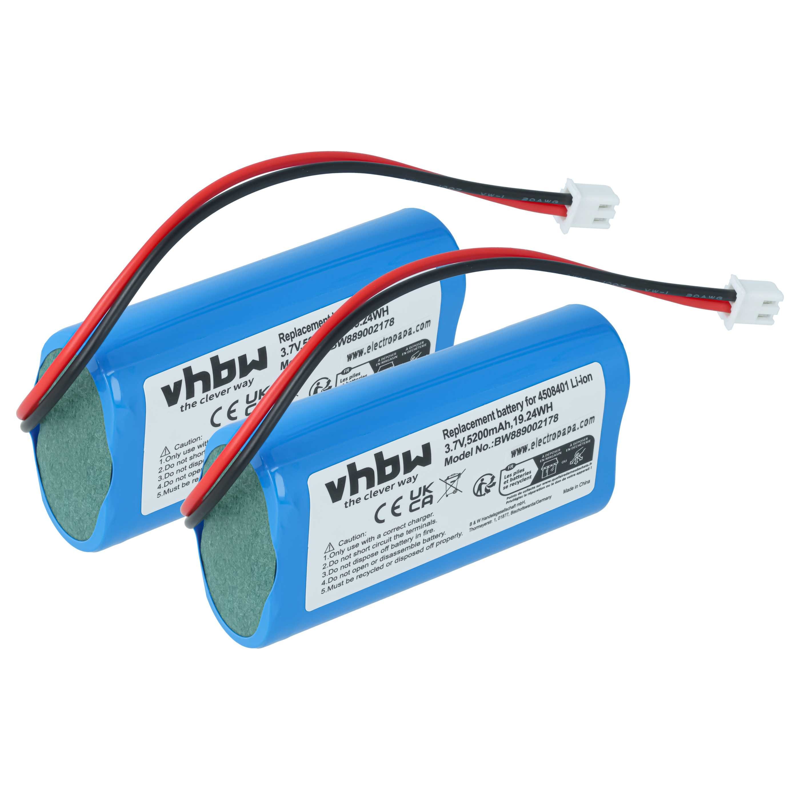 Akku Ersatz für BAT04703706701900, 4508401 für Lampe (5200 mAh, 3,7 V, Akku