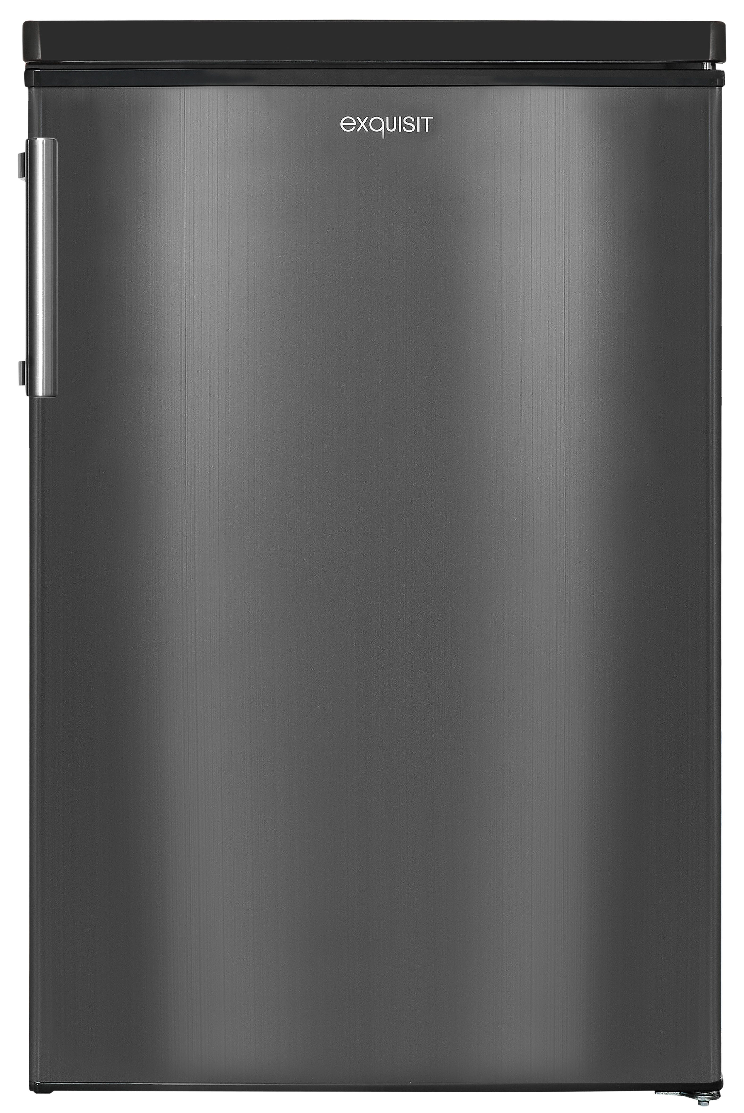 exquisit Kühlschrank KS16-V-H-040E inoxlook-az, 85,5 cm hoch, 55 cm breit, Kompakt & flexibel – ideal für Küche, Büro & Ferienwohnung