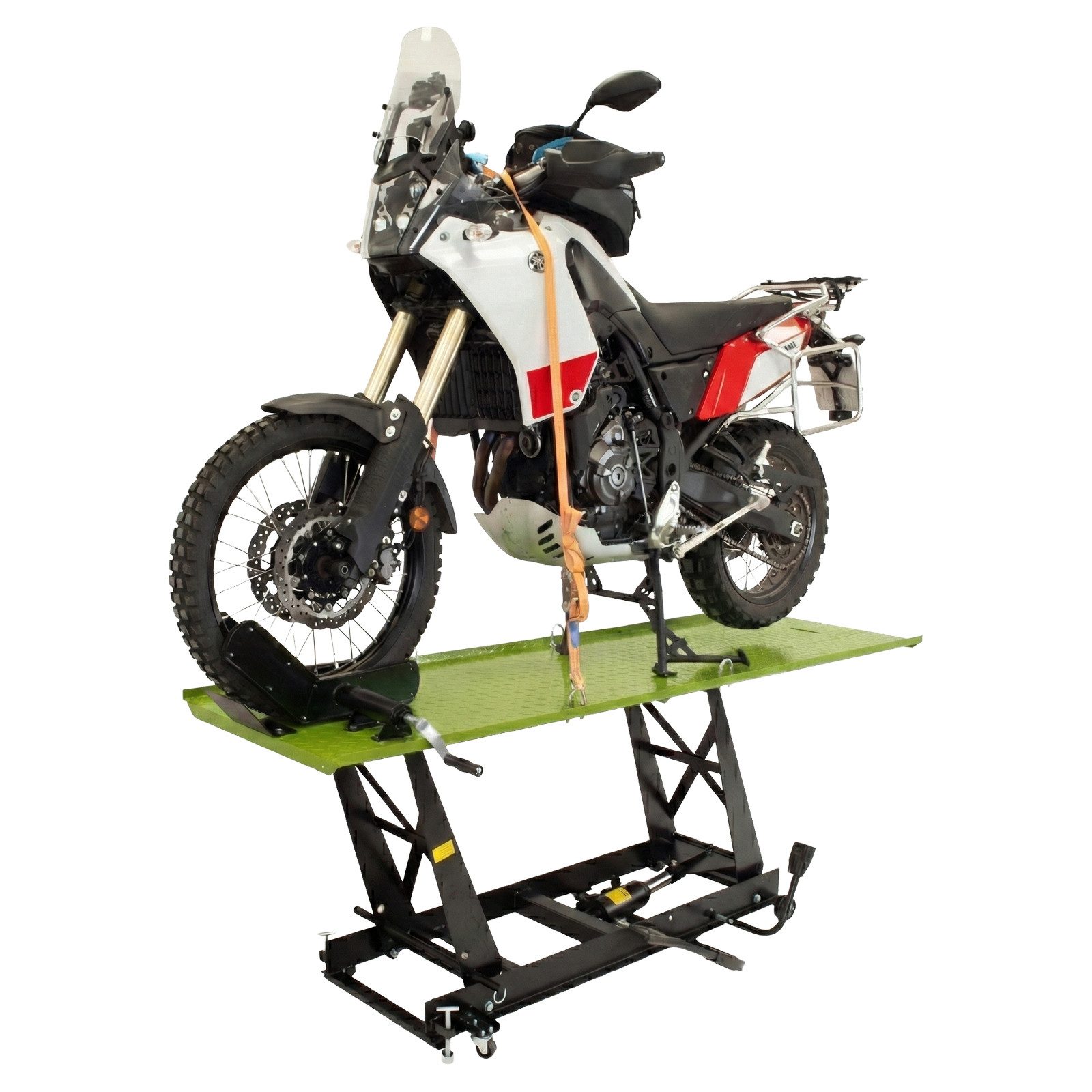TRUTZHOLM Hydraulikheber Motorradhebebühne hydraulisch 450 kg Extra-Breit 68 cm Heber, Extra-Breit 68 cm für große Motorräder, abnehmbare Auffahrrampe