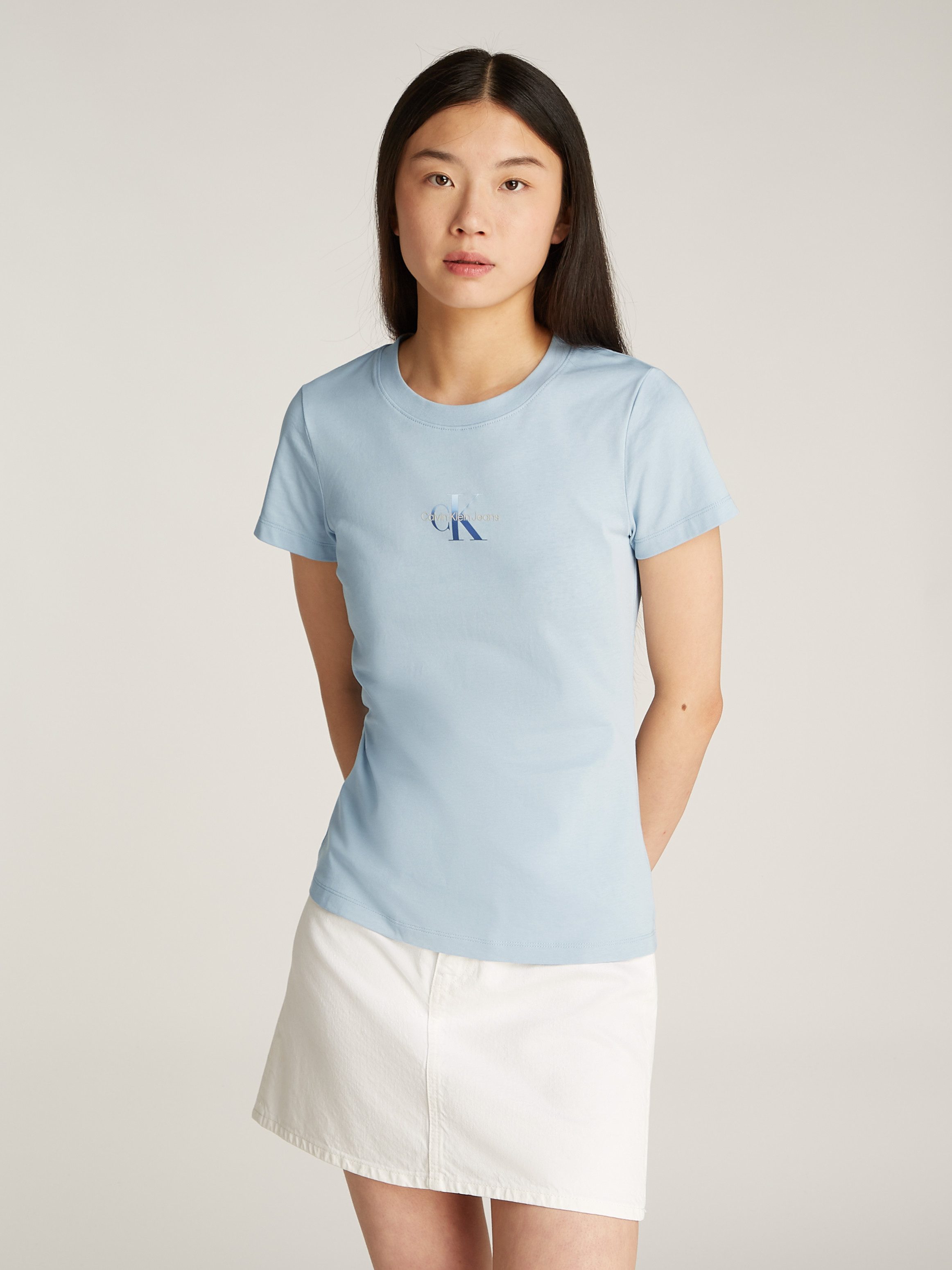 Calvin Klein Jeans T-Shirt GRADIENT MONOLOGO SLIM TEE mit Logodruck