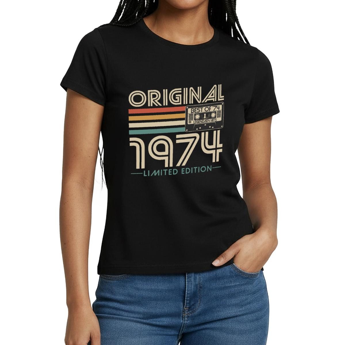 Spreadshirt T-Shirt Original 1974 Jahrgang Vintage Geburtstag Frauen T-Shir günstig online kaufen