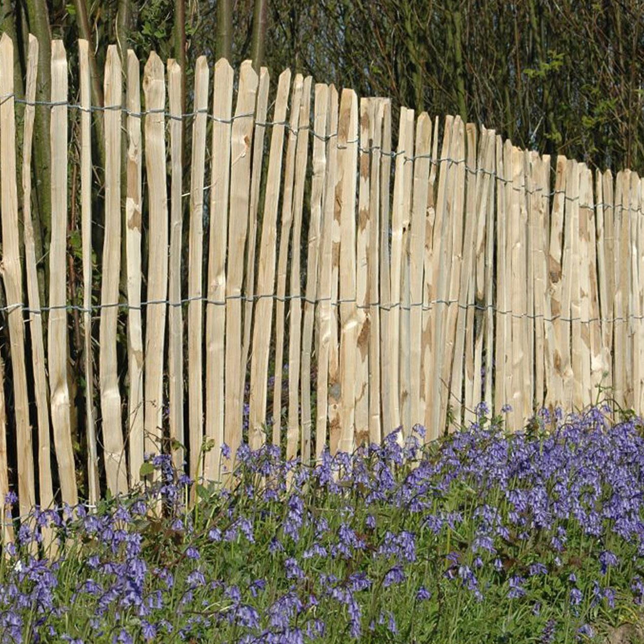 STILTREU Staketenzaun Englischer Staketenzaun Kastanie - Länge 5 m, H50 cm, Abstand 8-10 cm