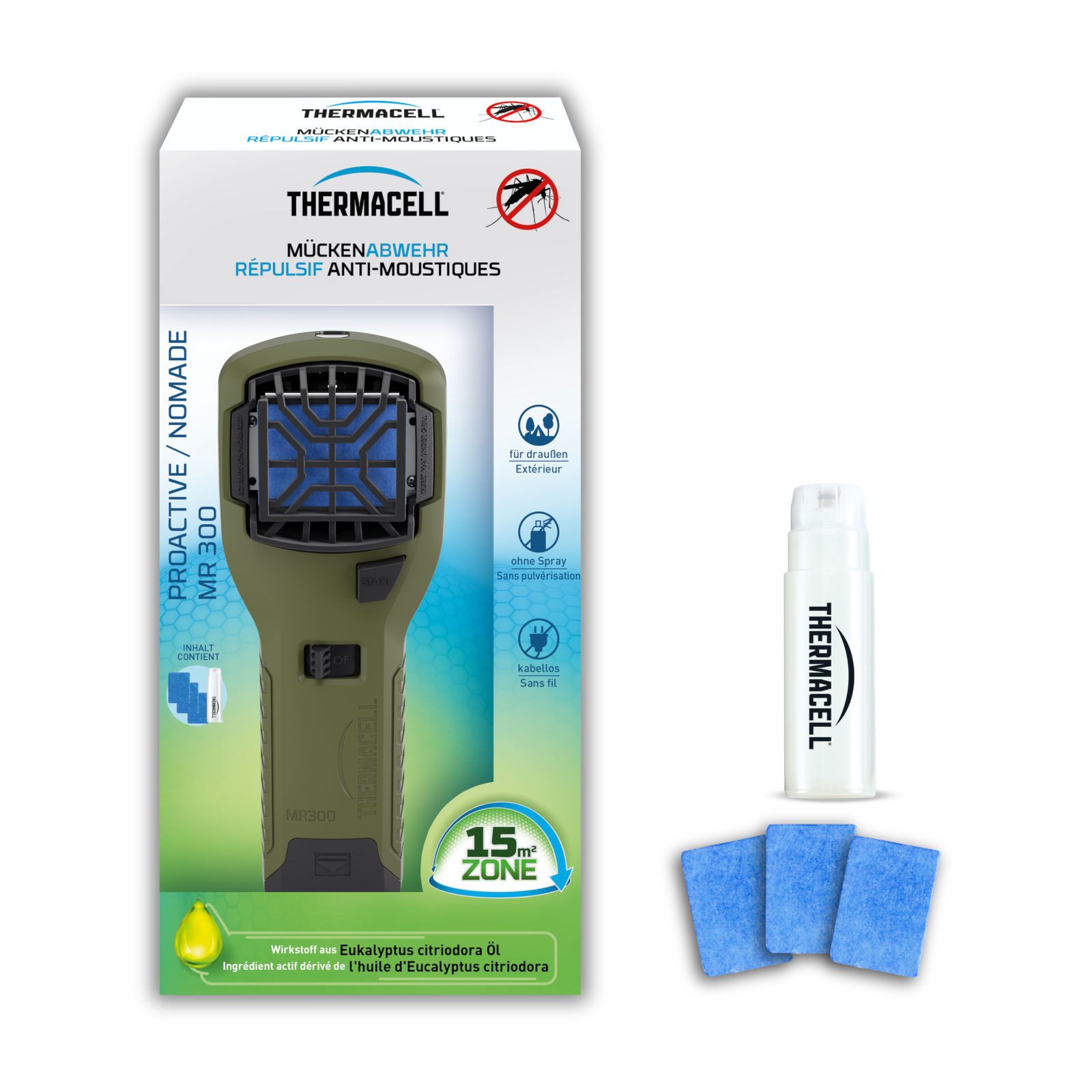 ThermaCell Insektenabwehrgerät Mückenabwehr Proactive Handgerät olivgrün, Mückenschutz Gerät