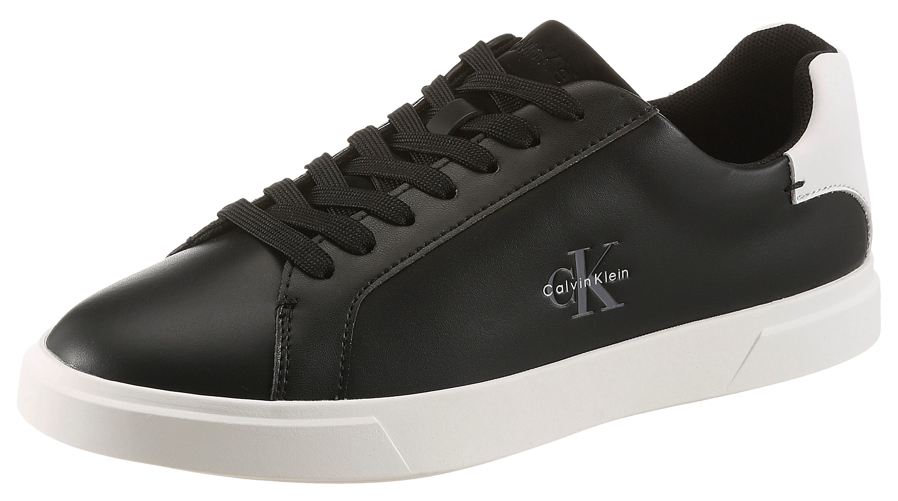Calvin Klein LOW PRO CUPS LTH ML Plateausneaker Schnürschuh, Halbschuh, Freizeitsneaker mit seitlichem Logo