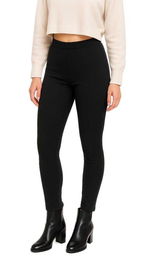 Thermoleggings Damen Thermo-Leggings gefüttert warme Winterhose mit Innenfutter