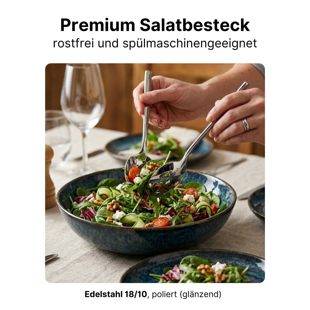 LIVINA HOME Salatbesteck Premium Salatbesteck, Edelstahl 18/10, Set 2-tlg. Gabel & Löffel (4-tlg), Spülmaschinenfest, Living Deal Sale! – Bild 4 von 5
