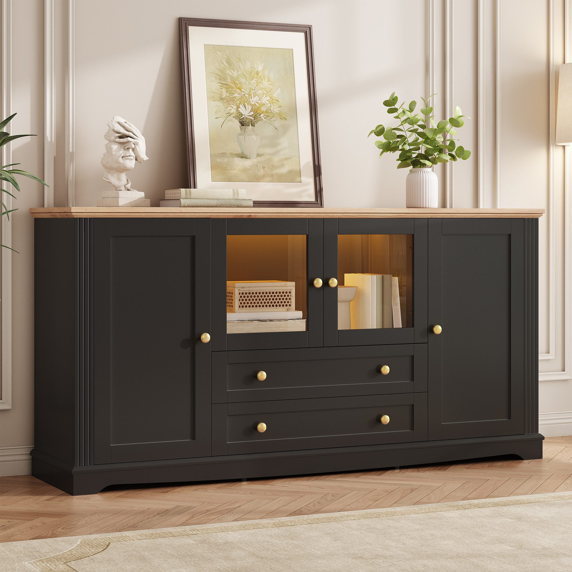 Schwarze Glas Sideboards online kaufen