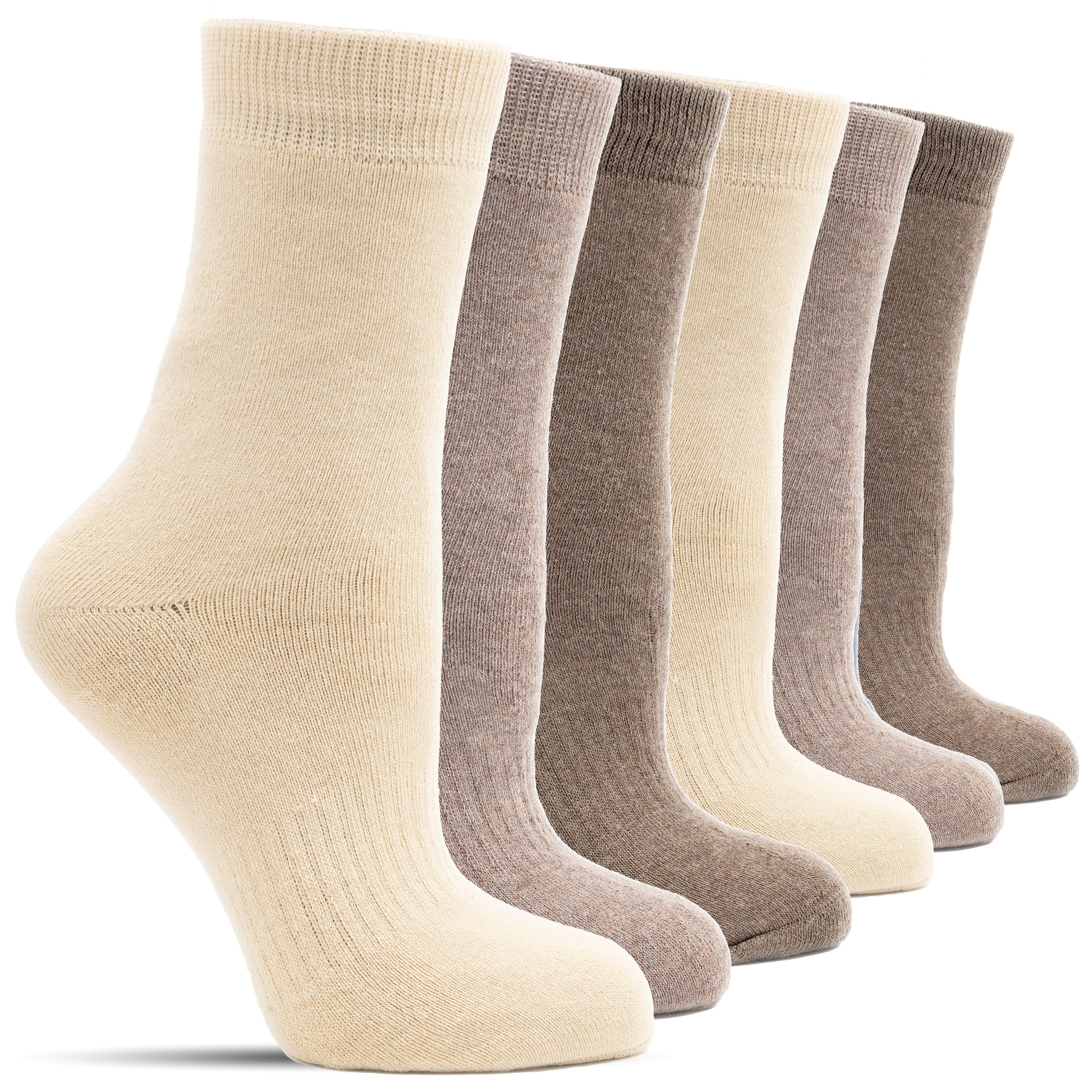 Frostfighter Thermosocken Wintersocken ohne Gummi für Damen (6 Paar) Anitipilling Innenfutter, Vollfrottee Innenfutter