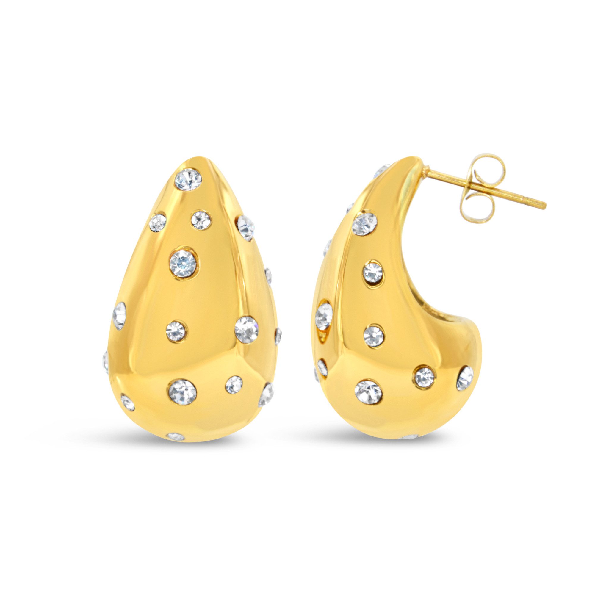 Luxuriöse Ohrstecker im waterdrop Design gerade EXTRAVAGANZA 18K-doppelt vergoldet