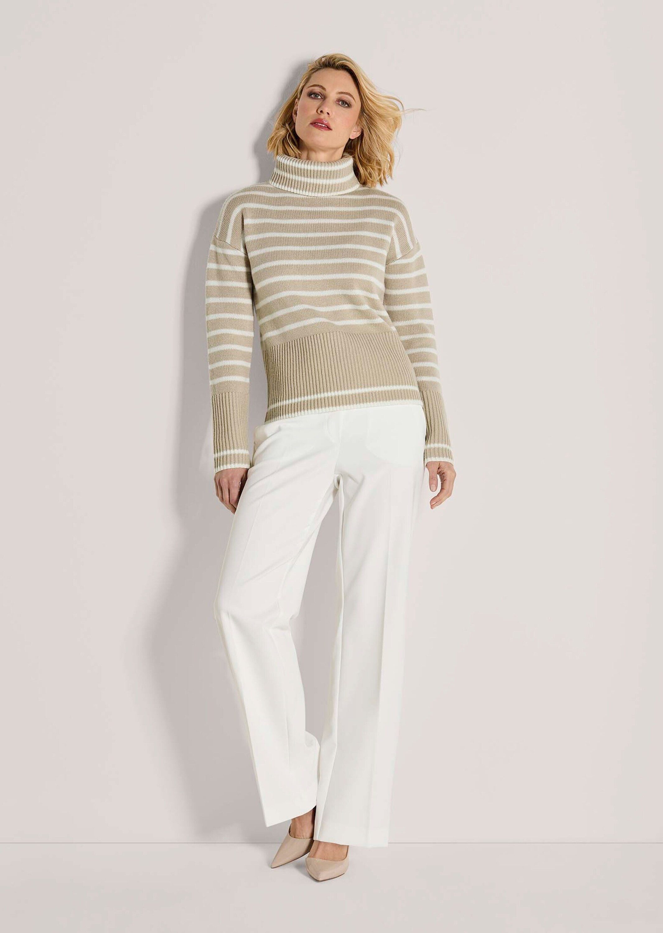 MADELEINE Strickpullover Moderner Rollkragenpullover im Streifen-Design günstig online kaufen