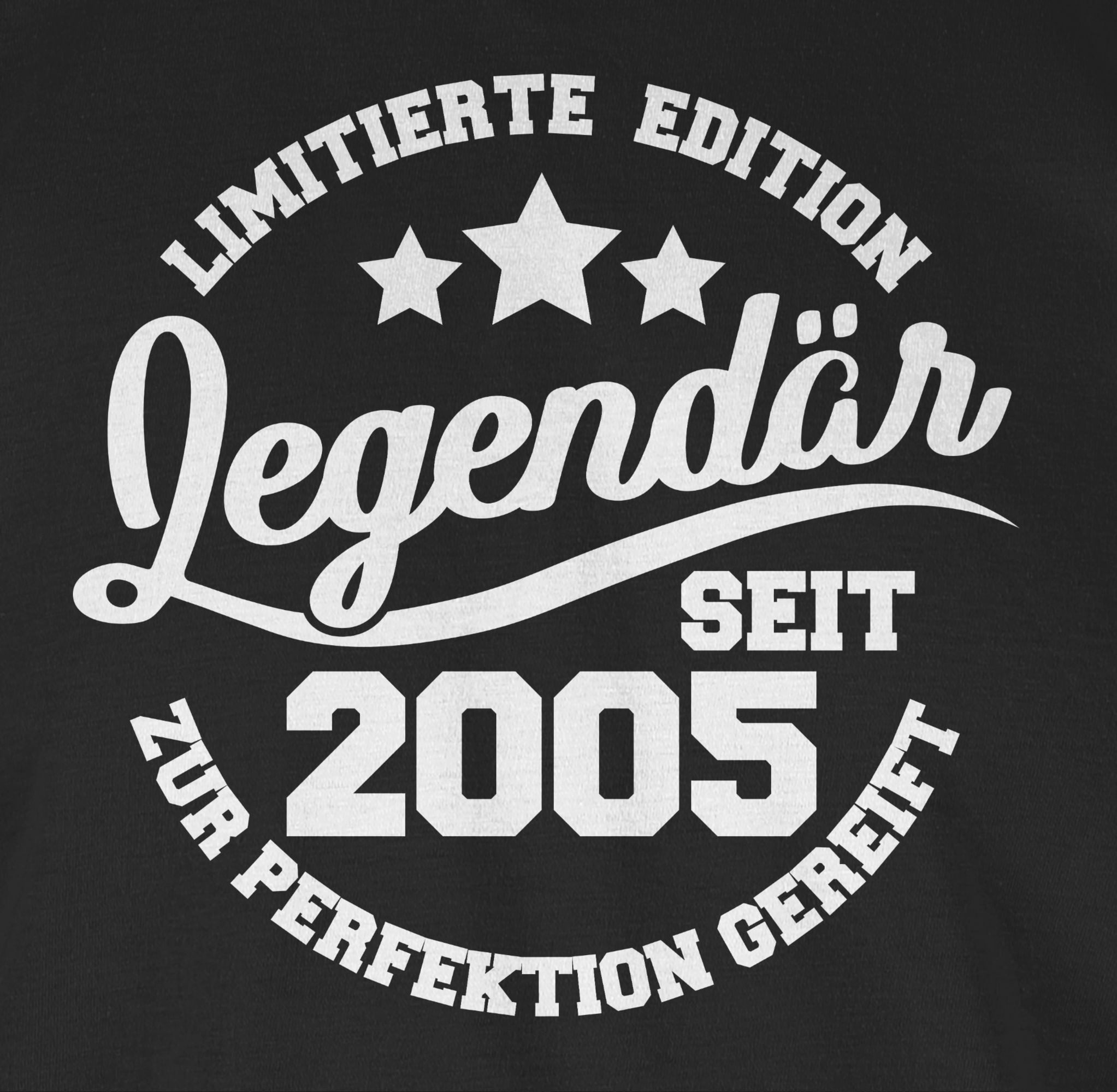 Shirtracer T-Shirt Legendär seit 2005 - weiß 20. Geburtstag