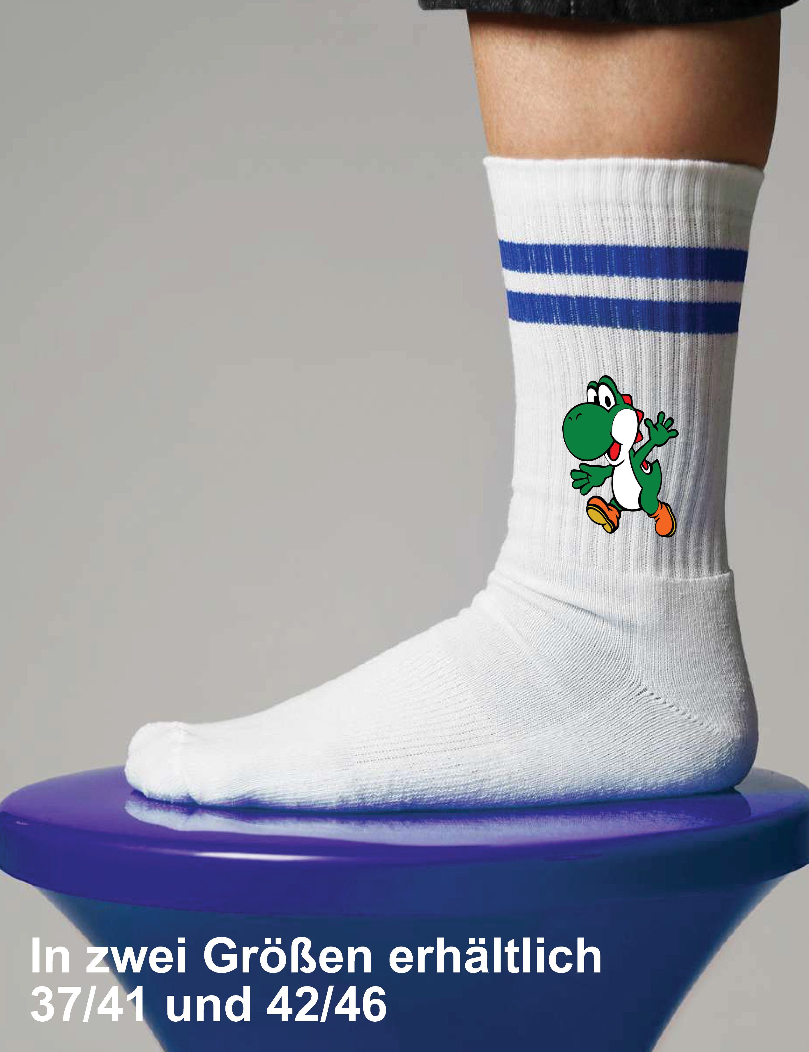 Youth Designz Tennissocken Unisex Socken "Yoshi Game" Aufdruck lustig Geschenk Statement mit verstärkter Verse und Zehenbereich
