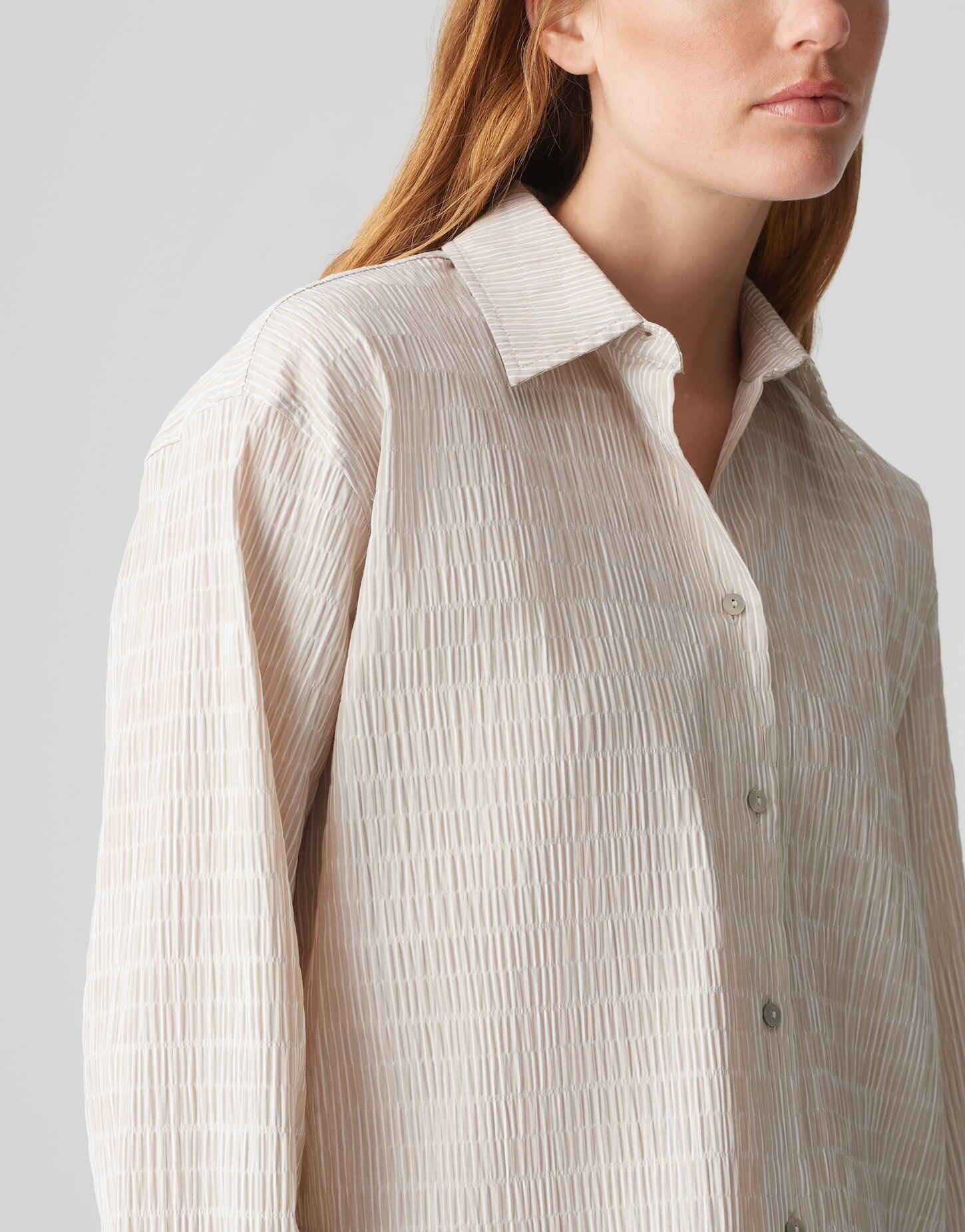 OPUS Hemdbluse FINNEA Loose aus leichter Seersucker-Ware