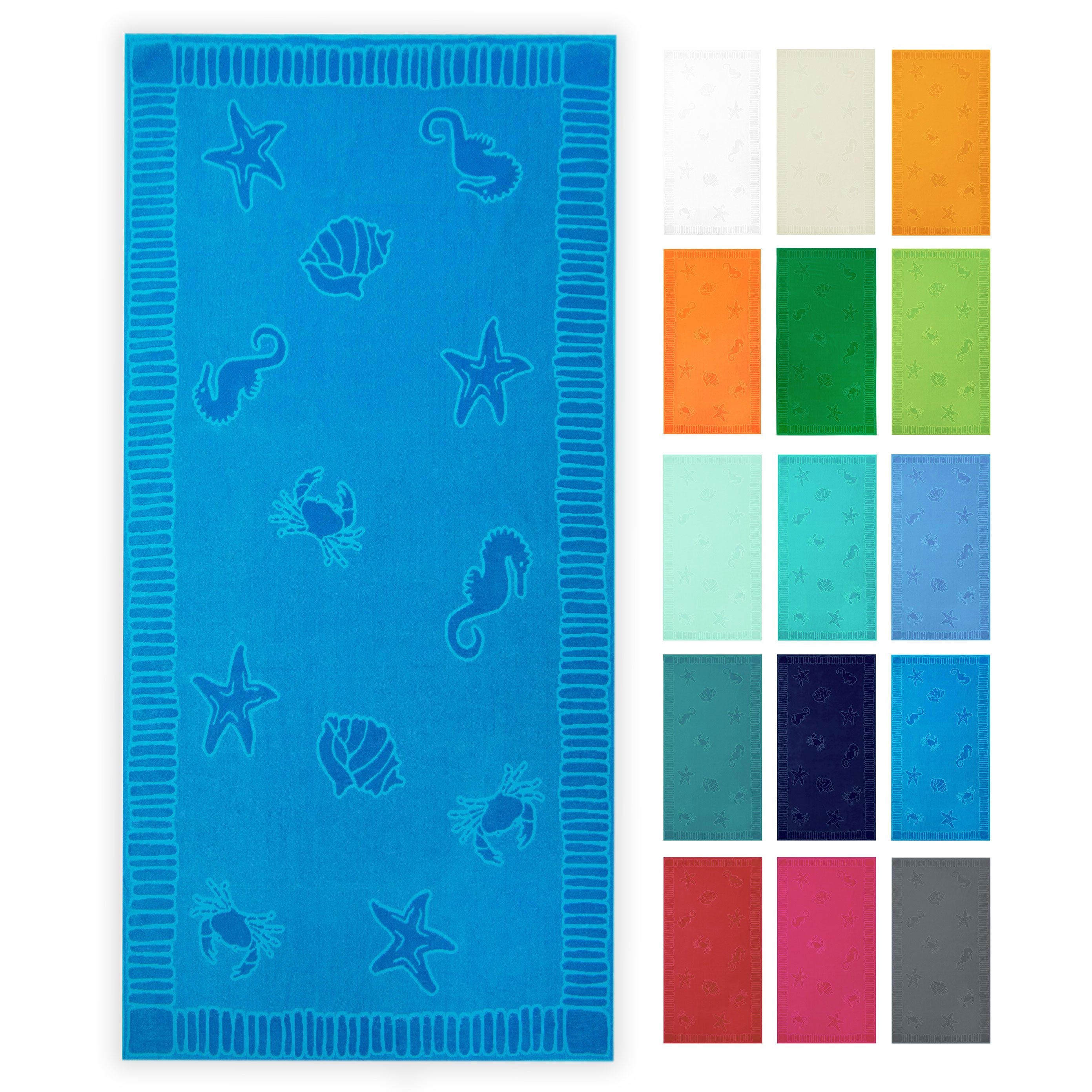 ZOLLNER Strandtuch, Frottier (1-St), 100 x 200 cm, 100% Baumwolle, vom Hotelwäschespezialisten