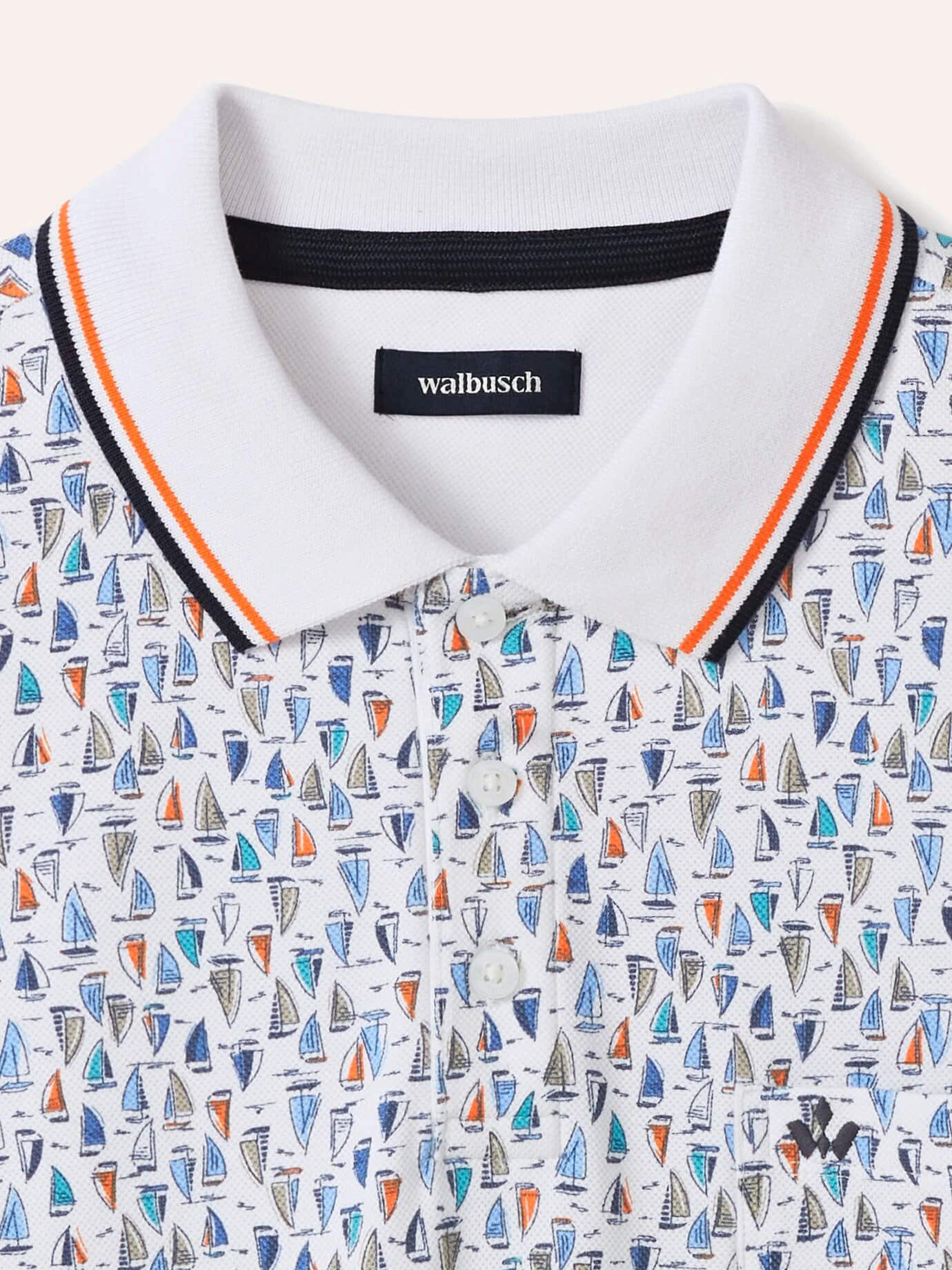 Walbusch Poloshirt Herren Pique-Polo Hitzefrei Kurzarm luftiger Piqué Baumwoll-Polo, 3-Knopf, Brusttasche, pflegeleicht – Bild 4 von 4