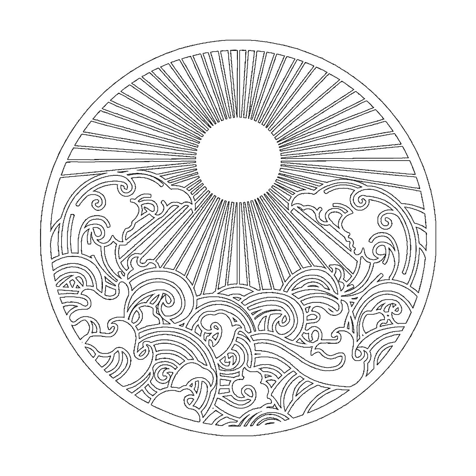 Jumpeak Wanddekoobjekt Sonne und Möwe Metall günstig online kaufen