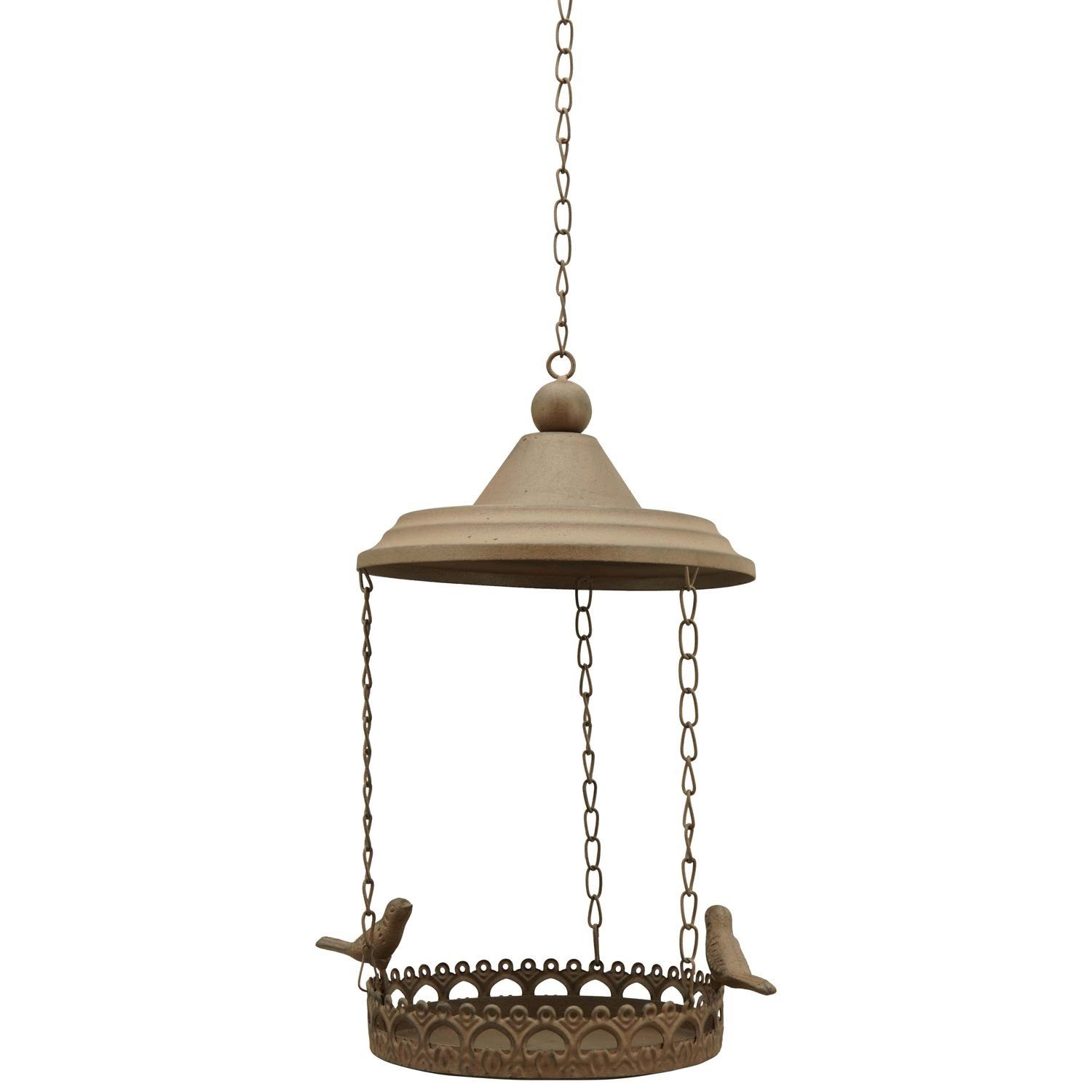 Dekoobjekt VogelFutterPlatz Tôle - braun - Metall - 20x16,5x64 cm