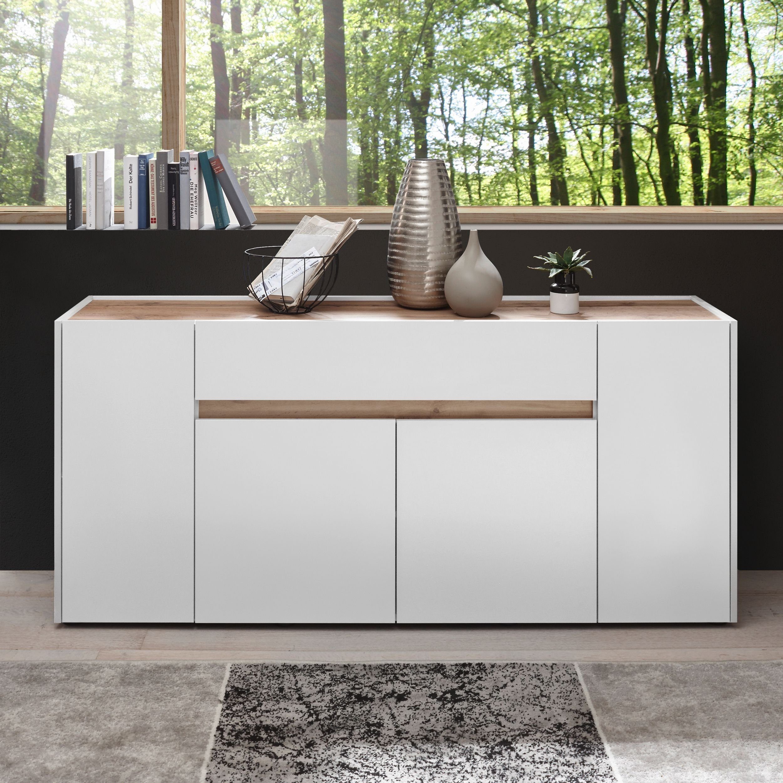 Newroom Sideboard »Lennox«, Kommode Weiß Modern Landhaus Highboard Anrichte  Wohnzimmer online kaufen | OTTO