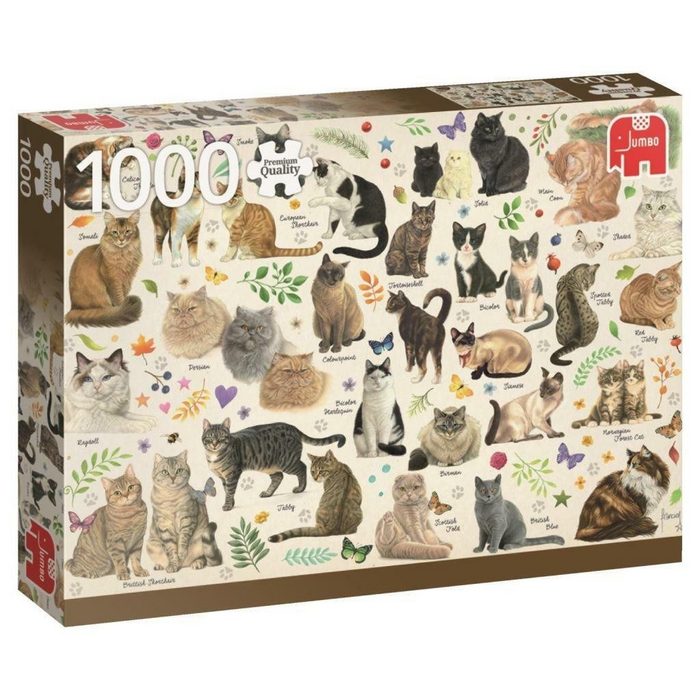 Jumbo Spiele Puzzle Katzen Poster - 1000 Teile Puzzle Puzzleteile