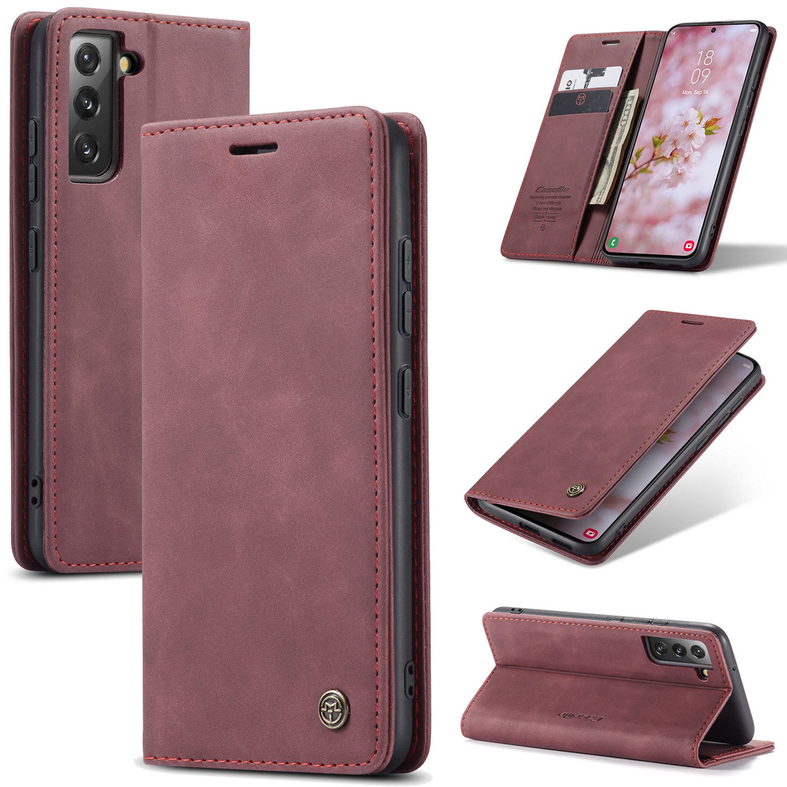 CaseMe Handyhülle Premium Hülle für Samsung Klapphülle