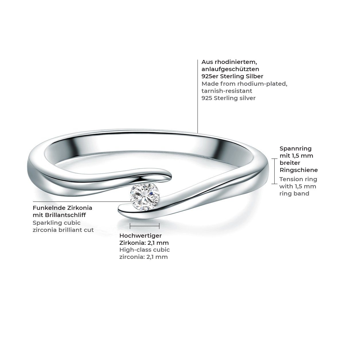 Trilani Silberring Twist-Ring aus 925 Sterling günstig online kaufen