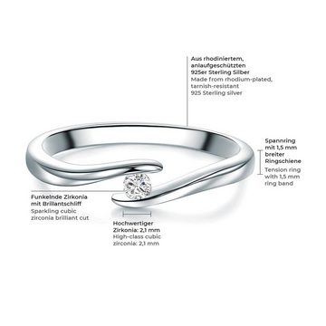 Trilani Silberring Twist-Ring aus 925 Sterling Silber, mit Zirkonia