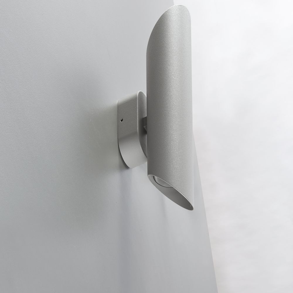 HEITRONIC Außen-Wandleuchte Wandleuchte Capri in Silber GU10 2-flammig IP44