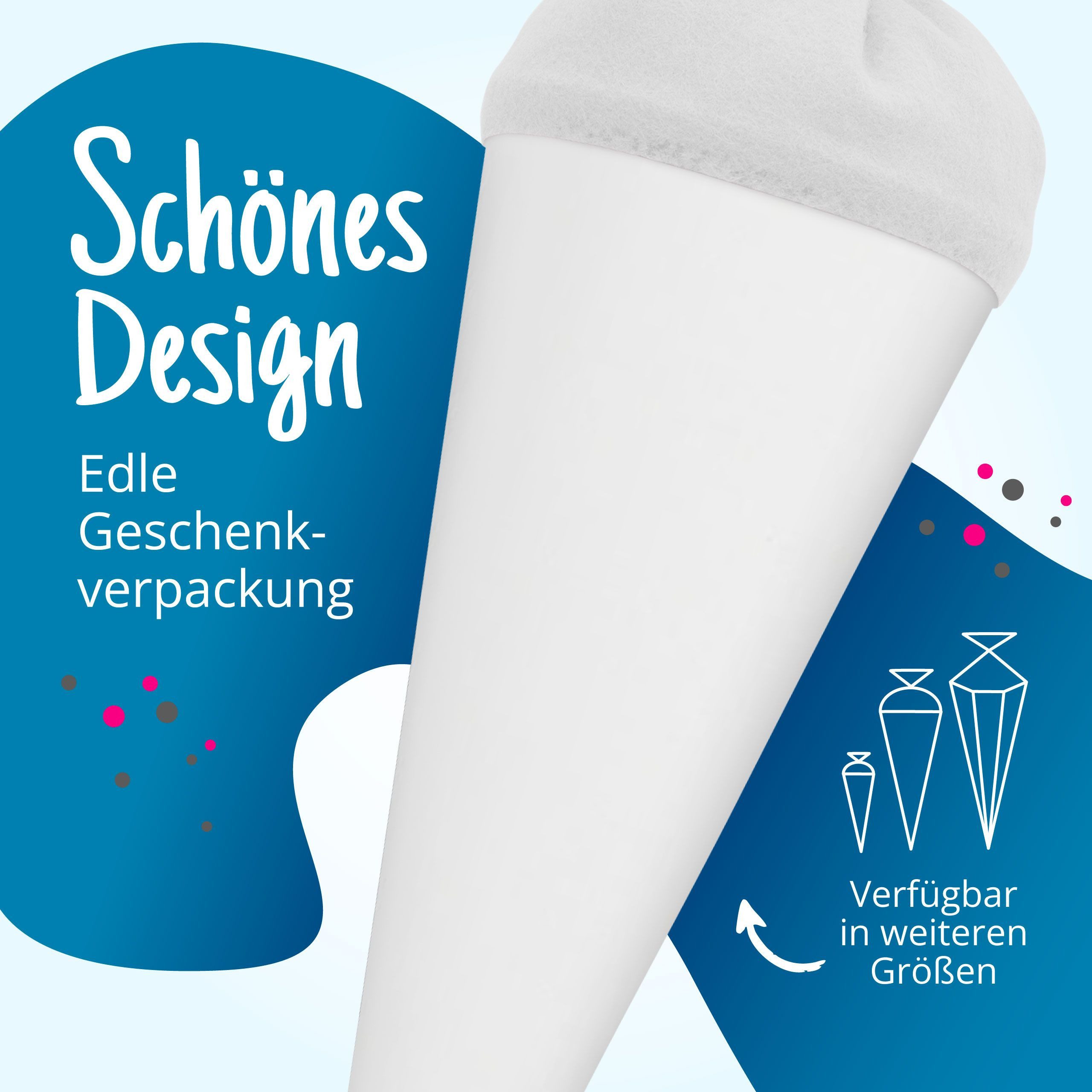 itenga Schultüte itenga Bastelschultüte 70cm mit Filzverschluss WEISS – Bild 4 von 5