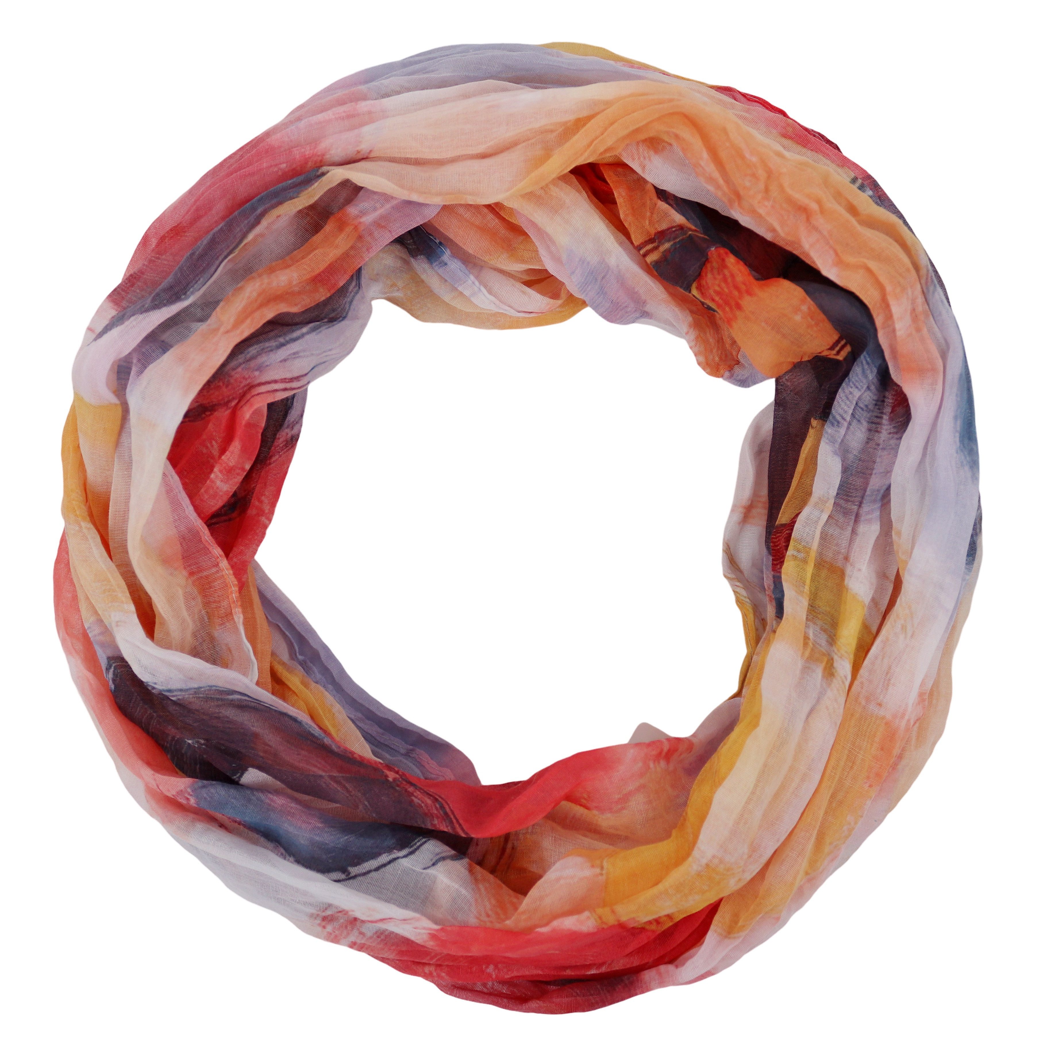 MIRROSI Loop Damen Schal mit Bunt-Muster Weich, Schlauchschal, (zweimal um den hals wickelbar, ca.45x75cm), Damen Halstuch ideal für Frühling, Sommer oder Herbst