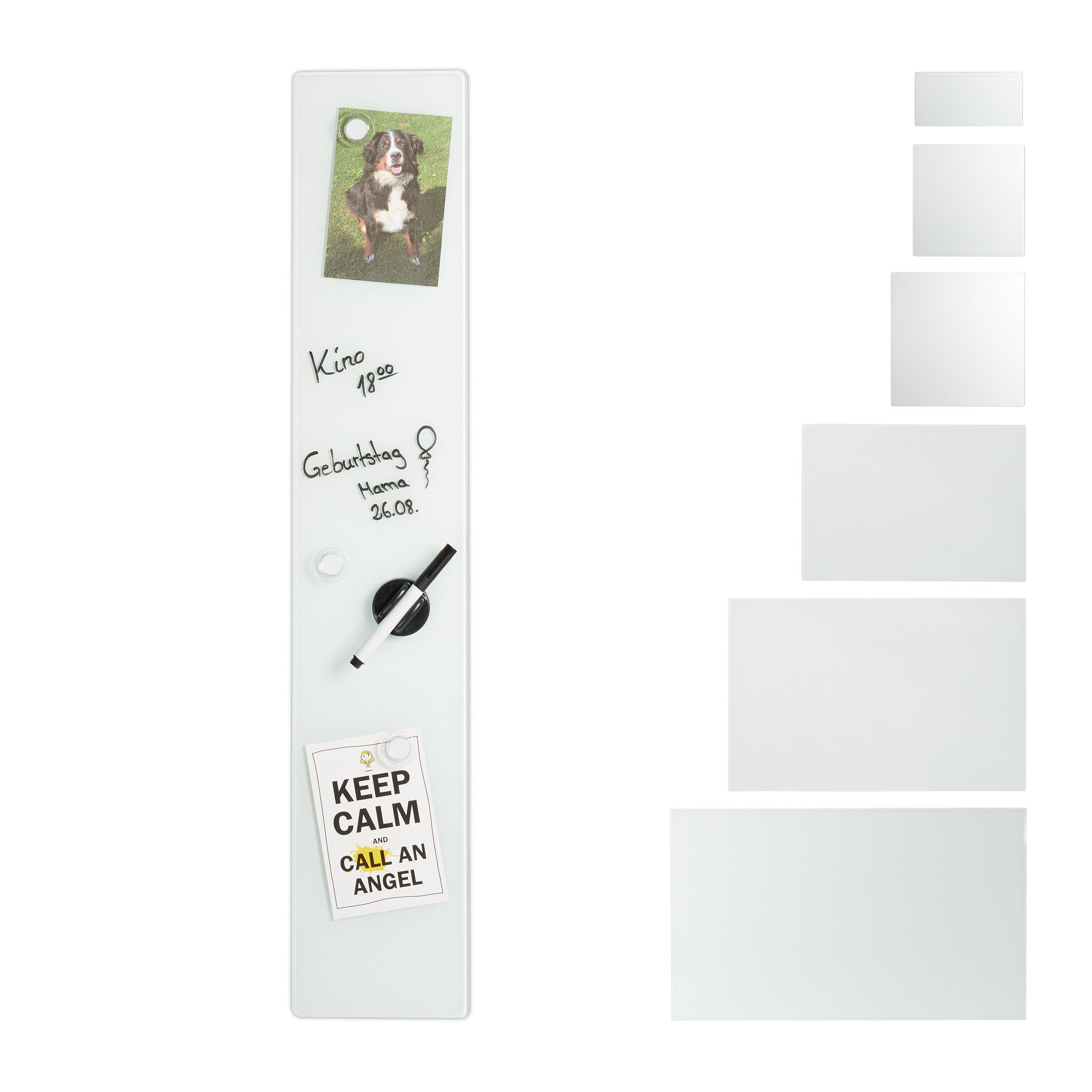 relaxdays Magnettafel Glas-Magnetboard Weiß, 15 x günstig online kaufen