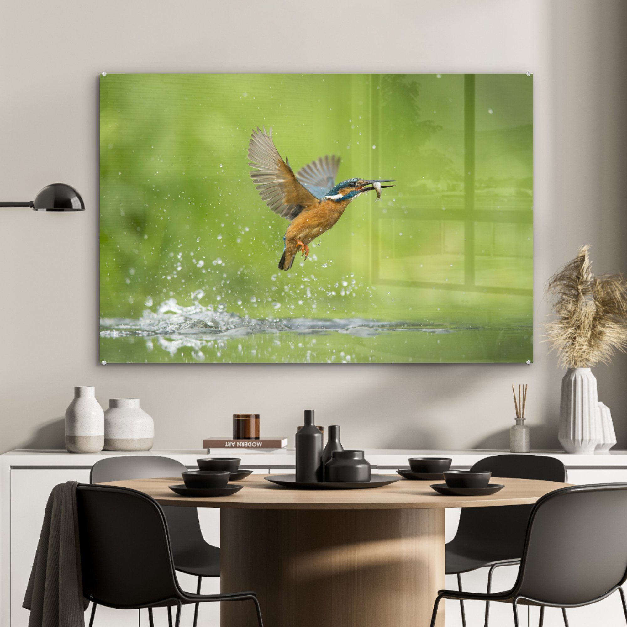 Acrylglasbilder Fische Wohnzimmer Tiere, (1 & MuchoWow - Eisvogel Schlafzimmer - St), Acrylglasbild