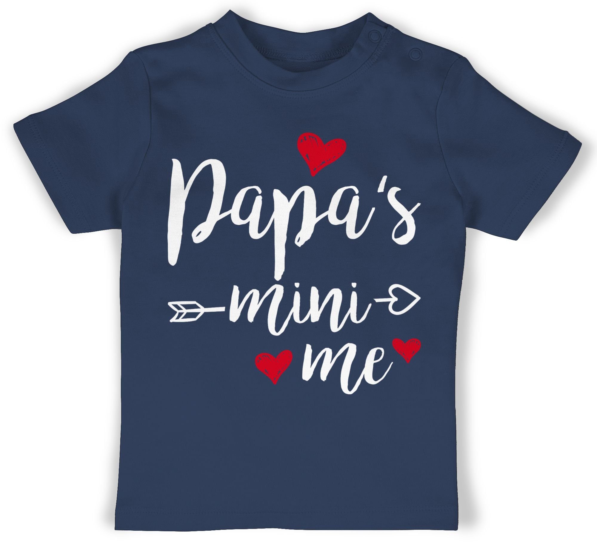 Shirtracer T-Shirt Papas Papa Mini Me - Geschenk Navy Papa Ich Baby Vatertag 1 Blau Dich liebe
