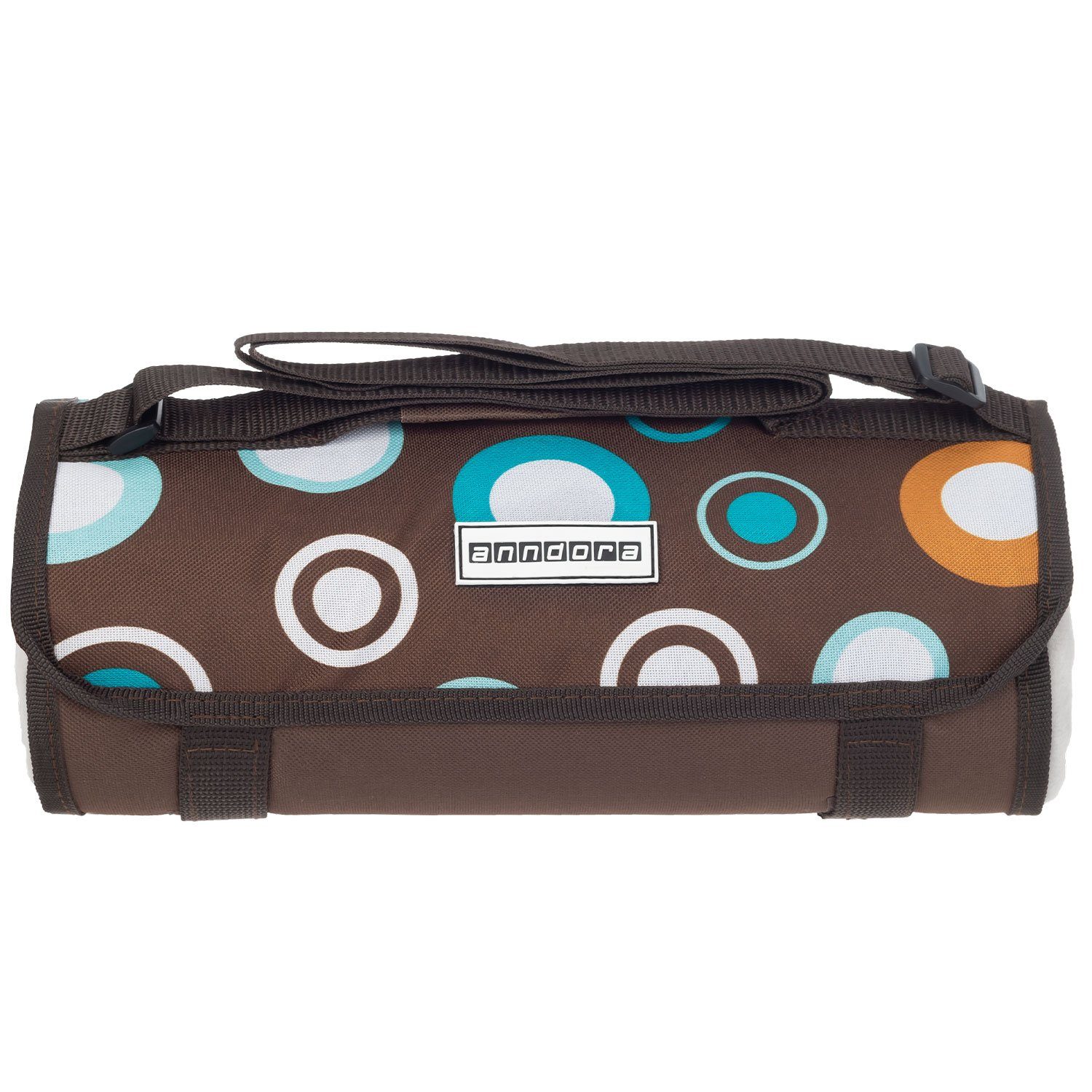 Outdoordecke Picknickdecke 125x150 cm beschichtete Unterseite, anndora, wasserabweisend - schnell zusammenrollar - praktischer Trageriemen