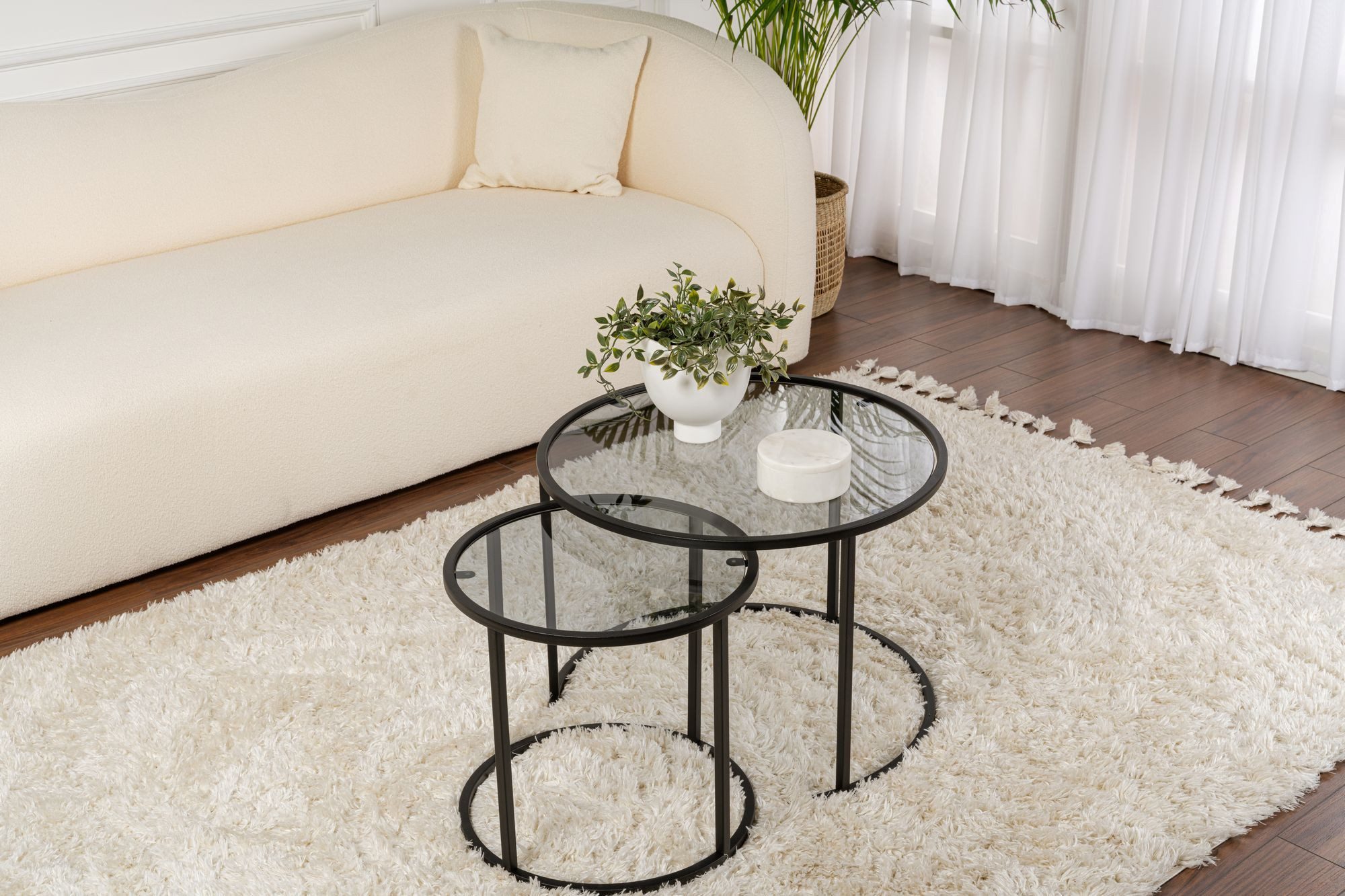 Skye Decor Couchtisch 100% TEMPERED GLASS & METAL, 60 cm - 42 cm (2 Pieces) günstig online kaufen