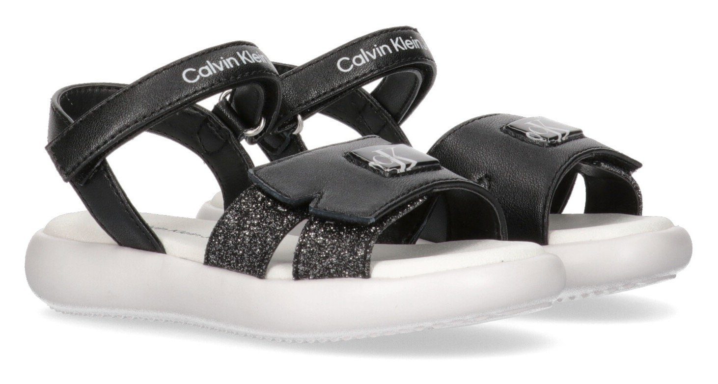 Calvin Klein Jeans Sandale mit Glitter schwarz