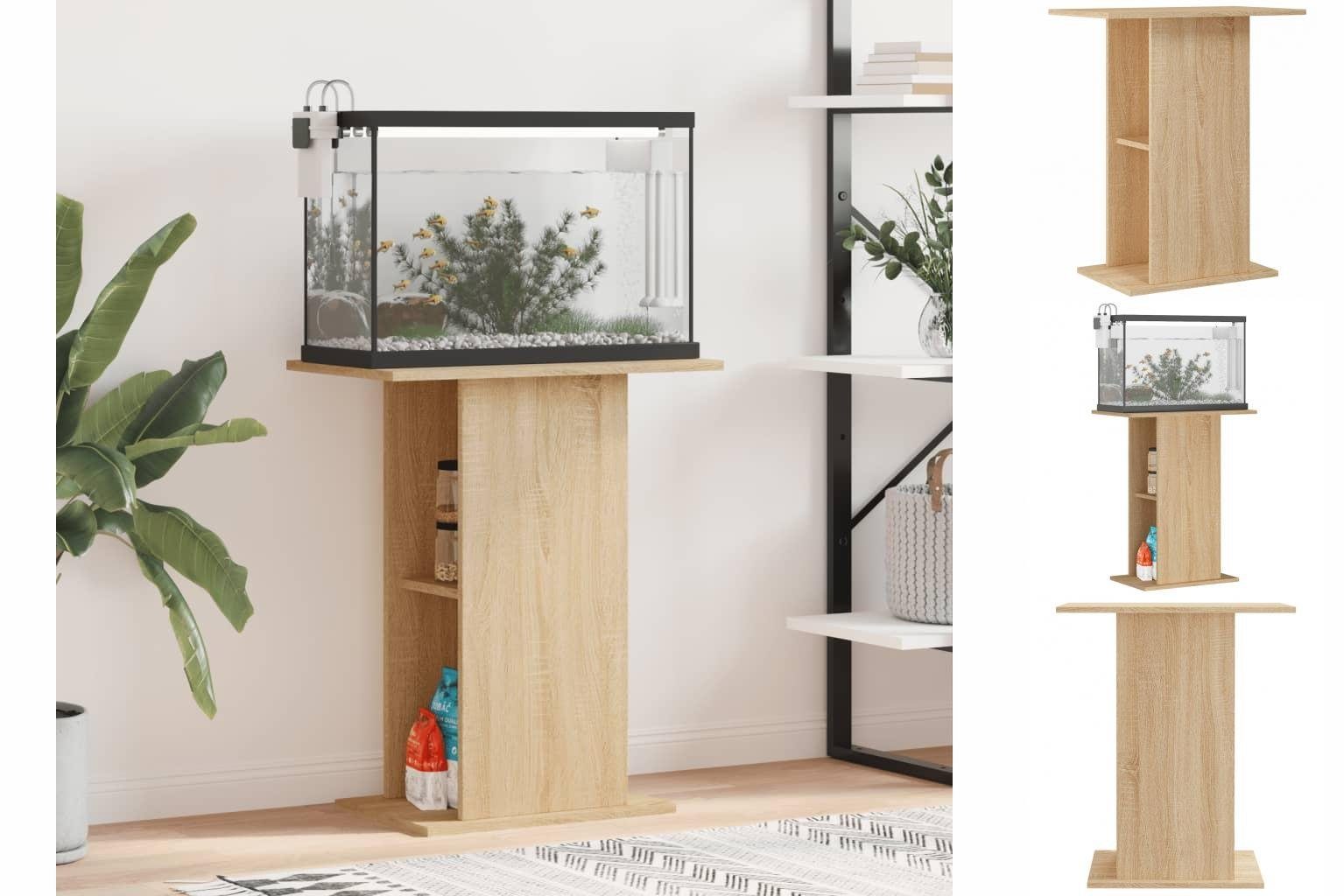 vidaXL Aquariumunterschrank Aquariumständer Sonoma-Eiche 60,5x36x72,5 cm Holzwerkstoff Aquarium Un
