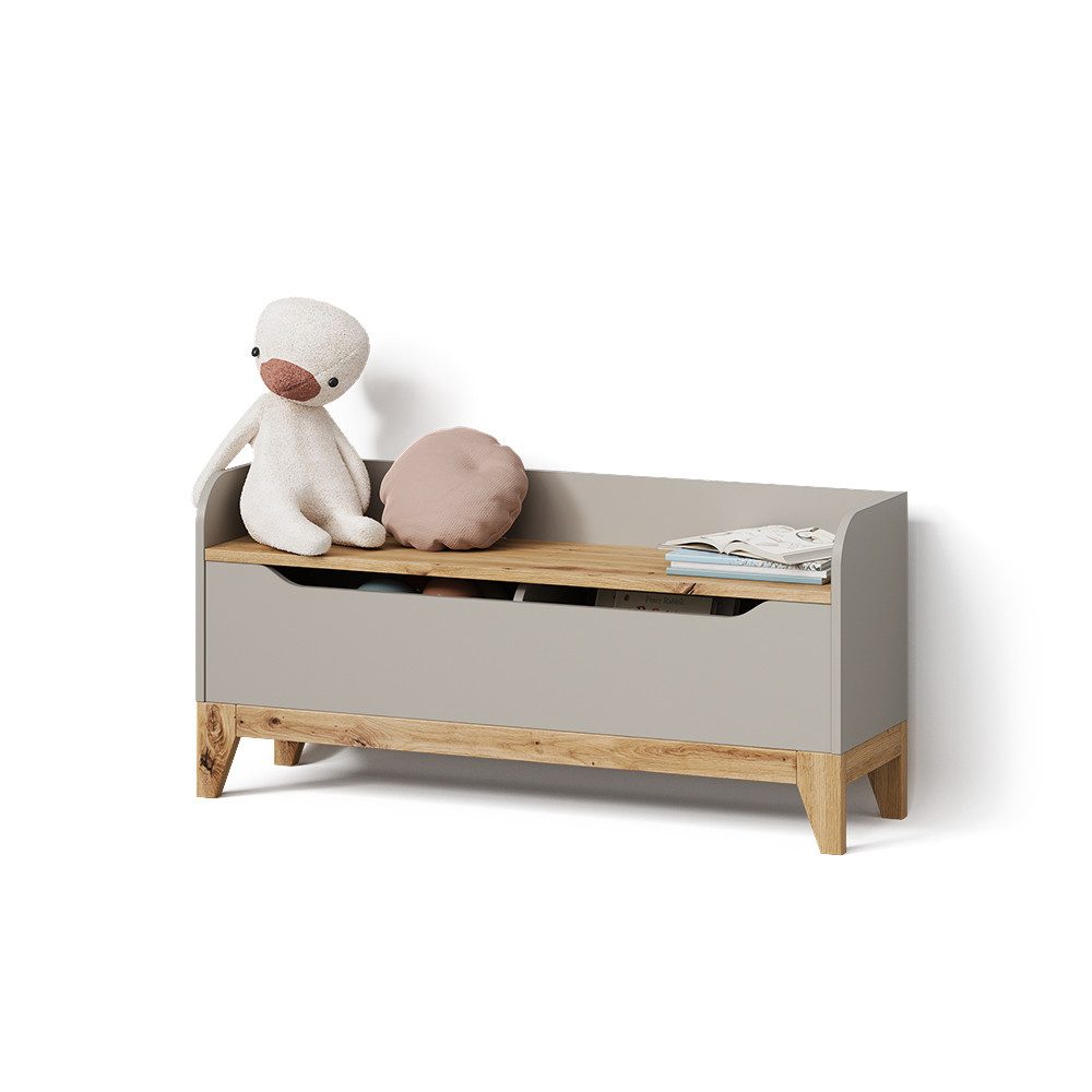 Livinity® Bücherregal Malia, Cashmere/Artisan/Artisan, 107.2 x 50 cm mit Sitzbank, 1-tlg.