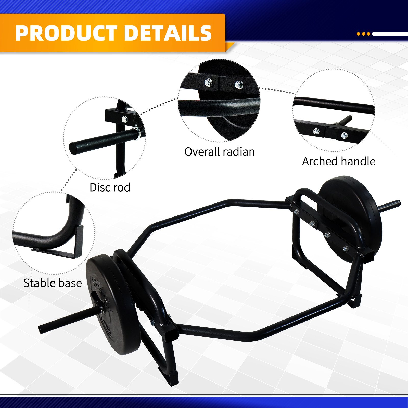 CCLIFE Olympiastange Hex Bar Trap Bar Hantelstange mit Gewichten Olympic Bar