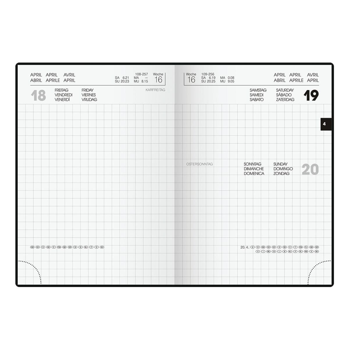 BRUNNEN Taschenkalender, für 2027, 1 Seite = 1 Tag