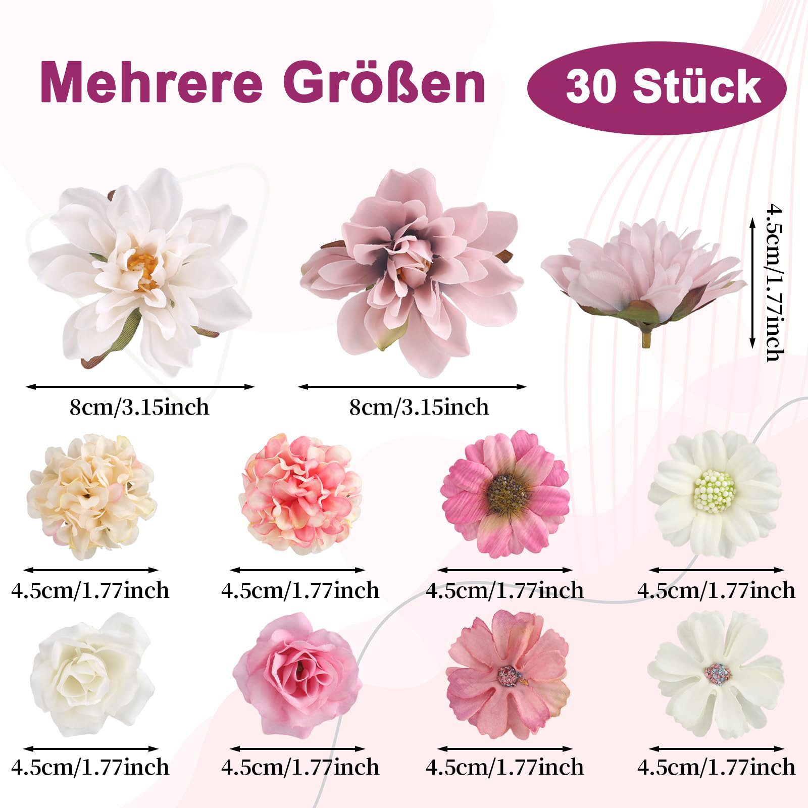 Kunstblume 30 Stück Kunstblumen zum Basteln, Mini Deko Blumen Künstlich, FO günstig online kaufen